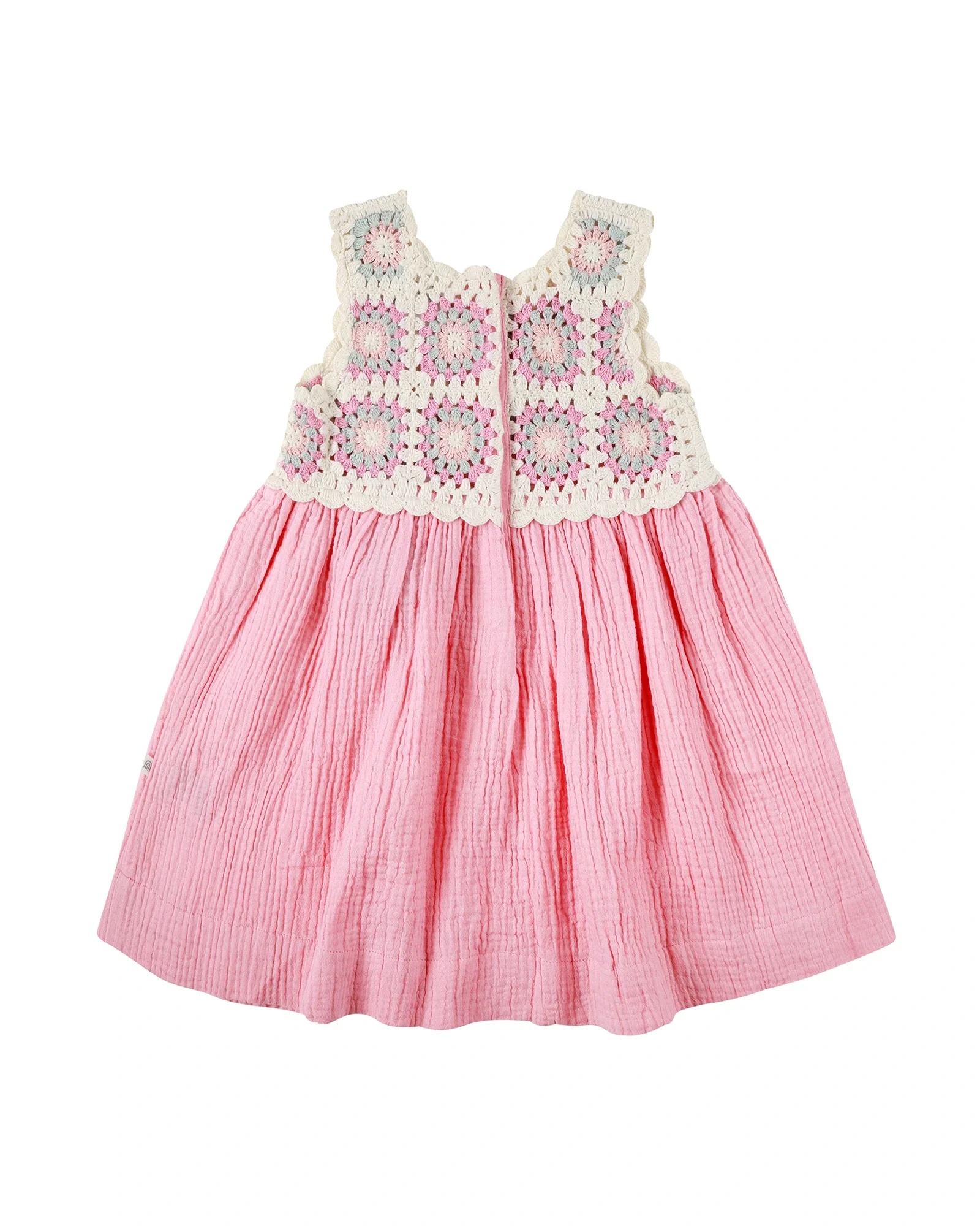 Kynd Baby Crochet Woven Dress Strawberry - Size 0 - Image 2