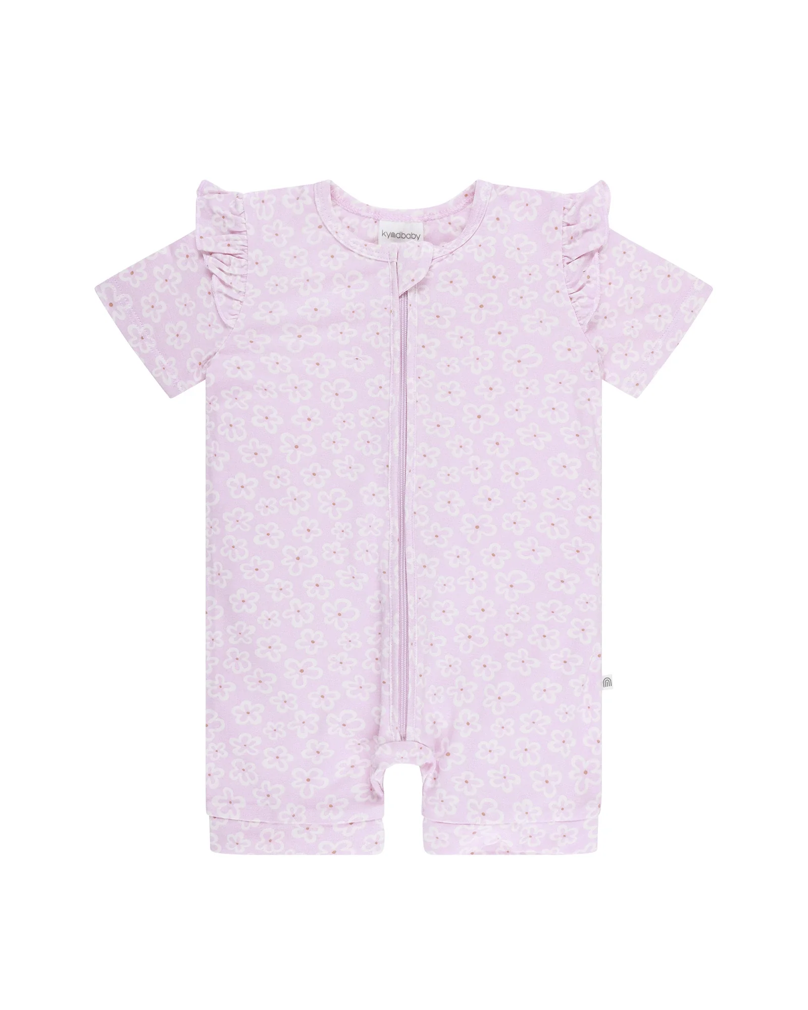 Kynd Baby Day or Night Short Sleeve Frill Onesie Frangipani - Size 00