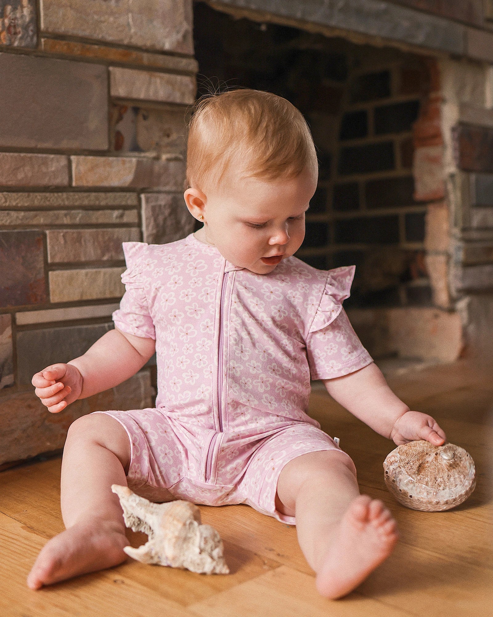 Kynd Baby Day or Night Short Sleeve Frill Onesie Frangipani - Size 00 - Image 3