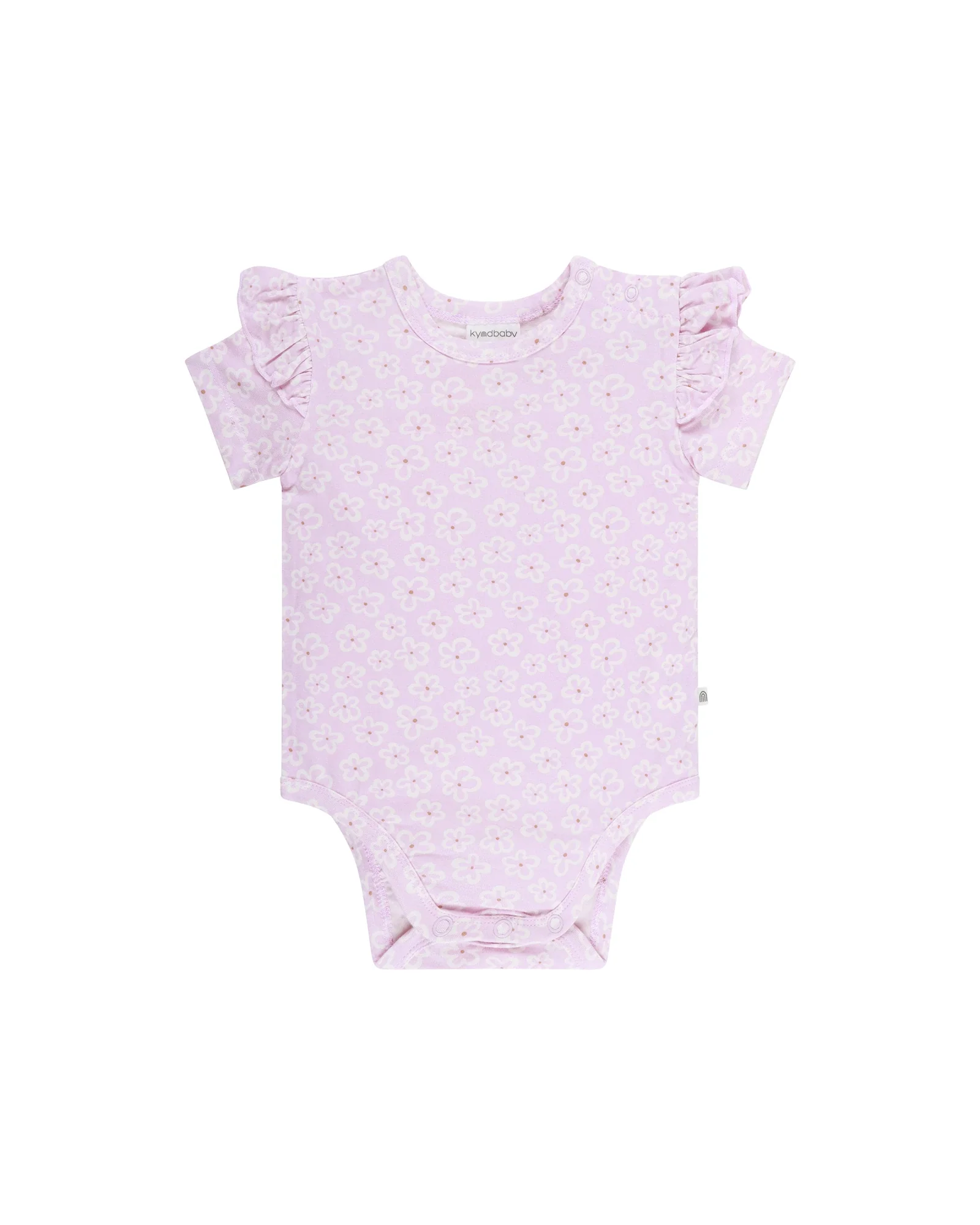 Kynd Baby Frill Sleeve Bodysuit Frangipani - Size 0