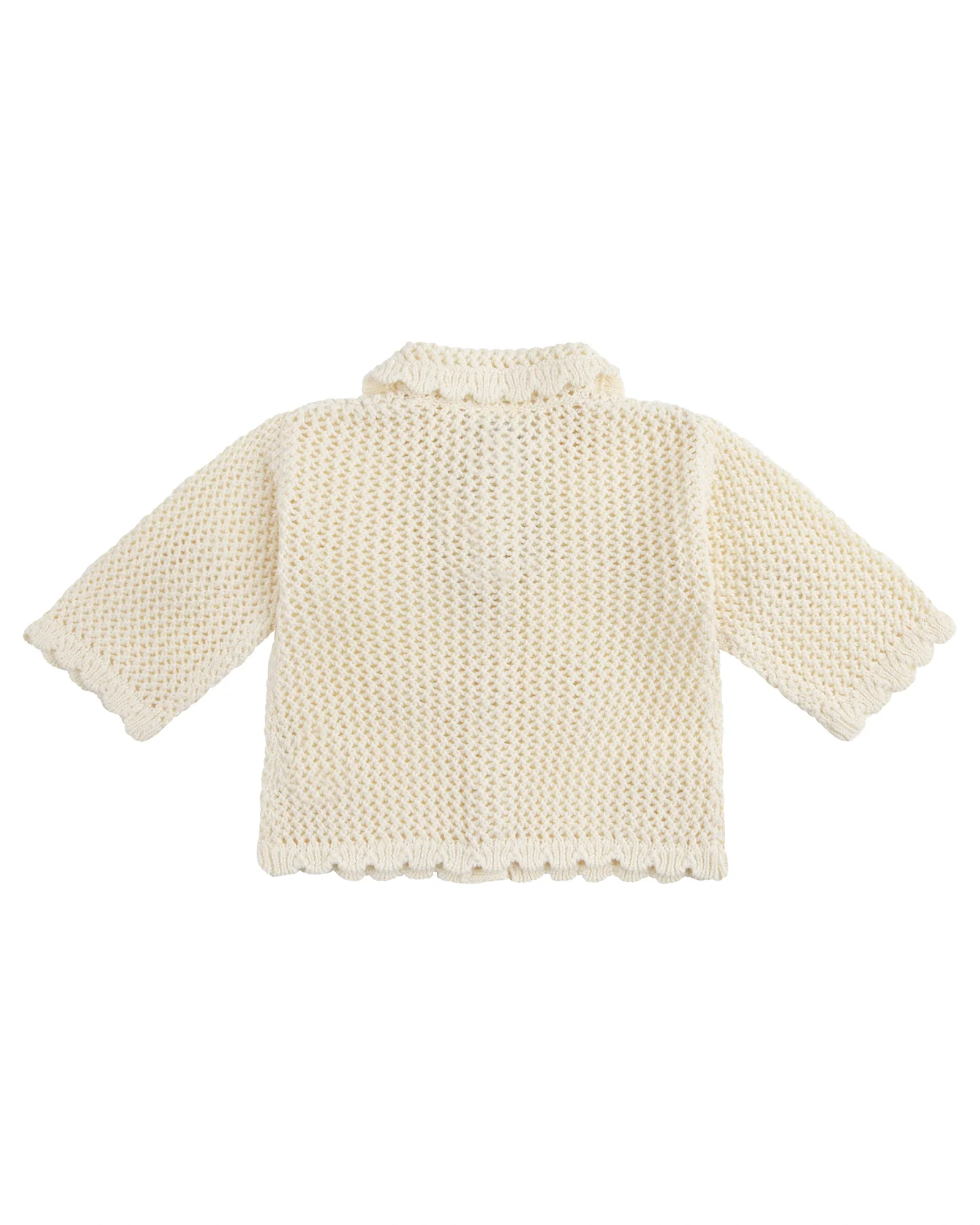 Kynd Baby Knit Crochet Daisy Cardigan Vanilla - Size 2 - Image 2