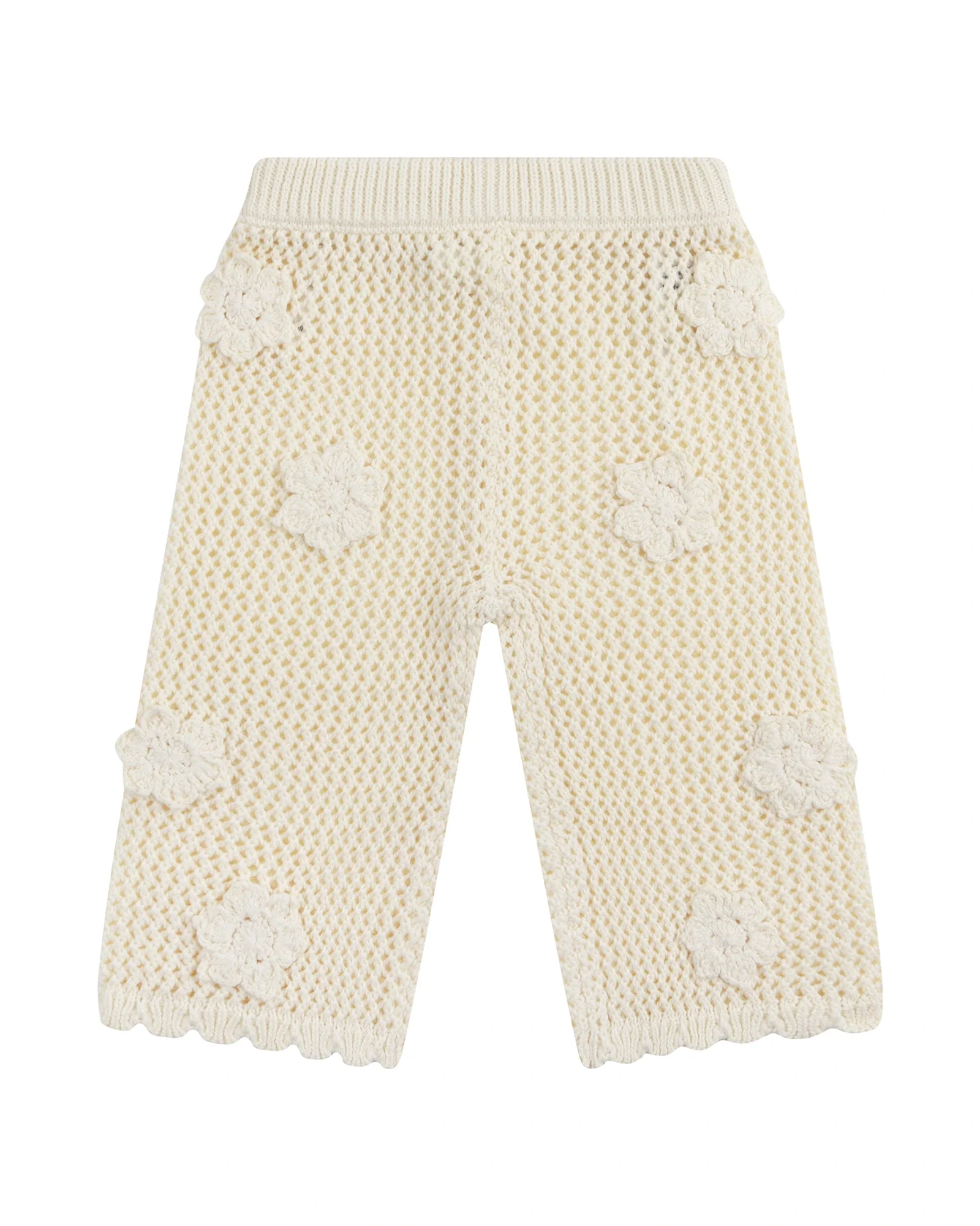 Kynd Baby Knit Crochet Daisy Flare Pant Vanilla - Size 2