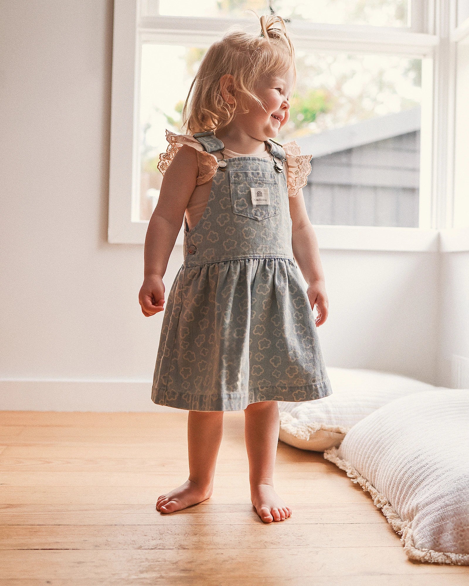 Kynd Baby Pinafore Washed Denim - Size 0 - Image 3