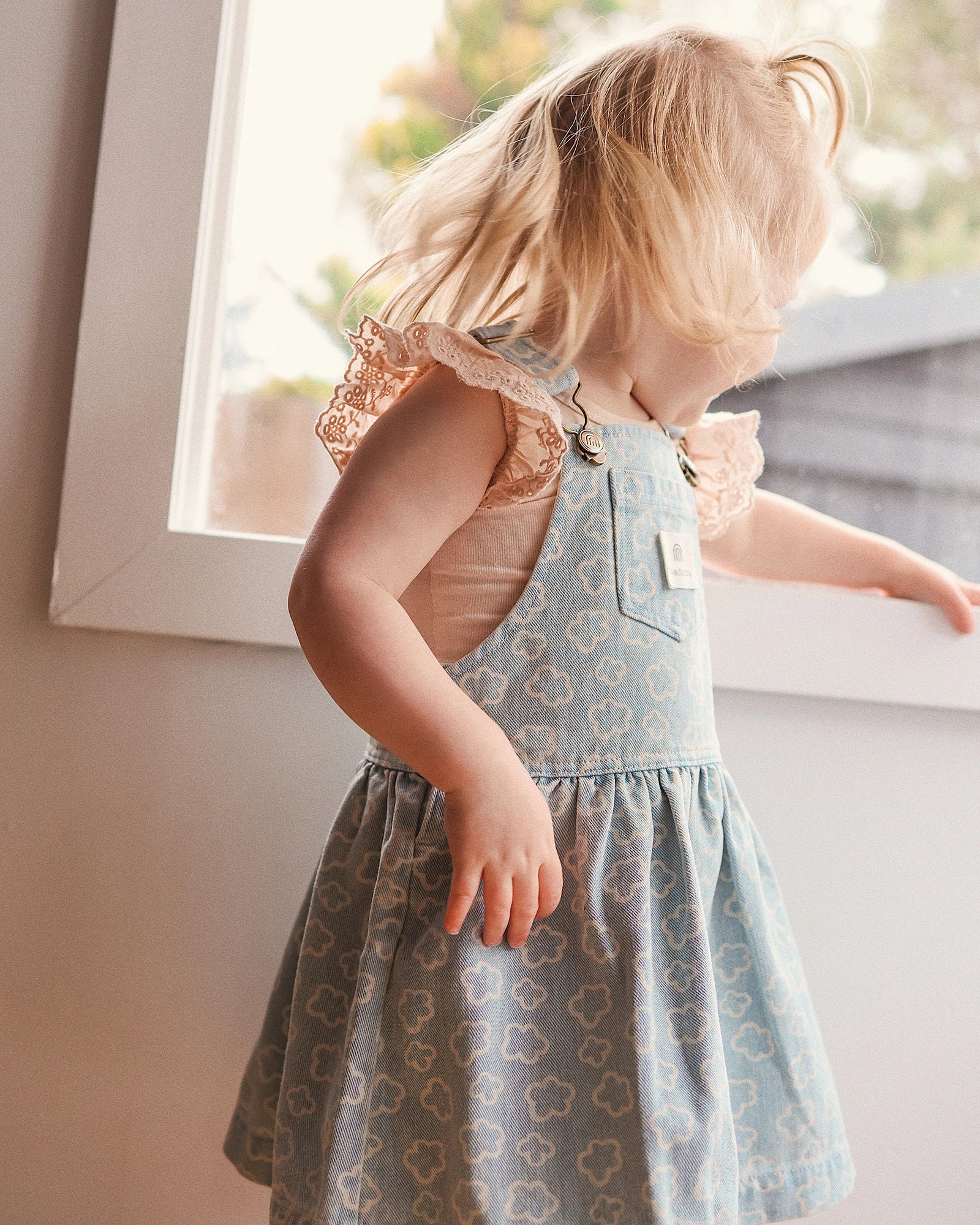 Kynd Baby Pinafore Washed Denim - Size 0 - Image 4