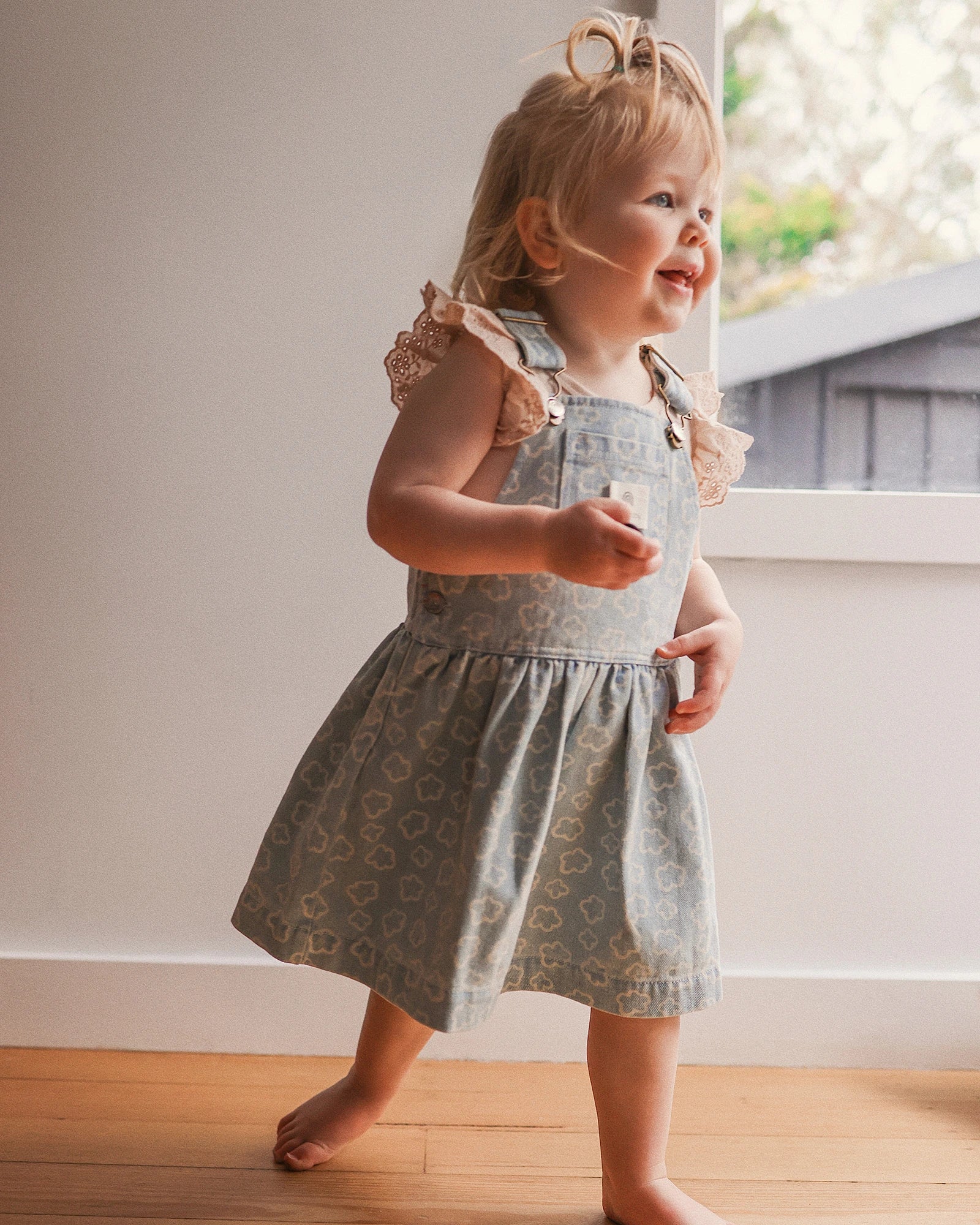 Kynd Baby Pinafore Washed Denim - Size 0 - Image 7