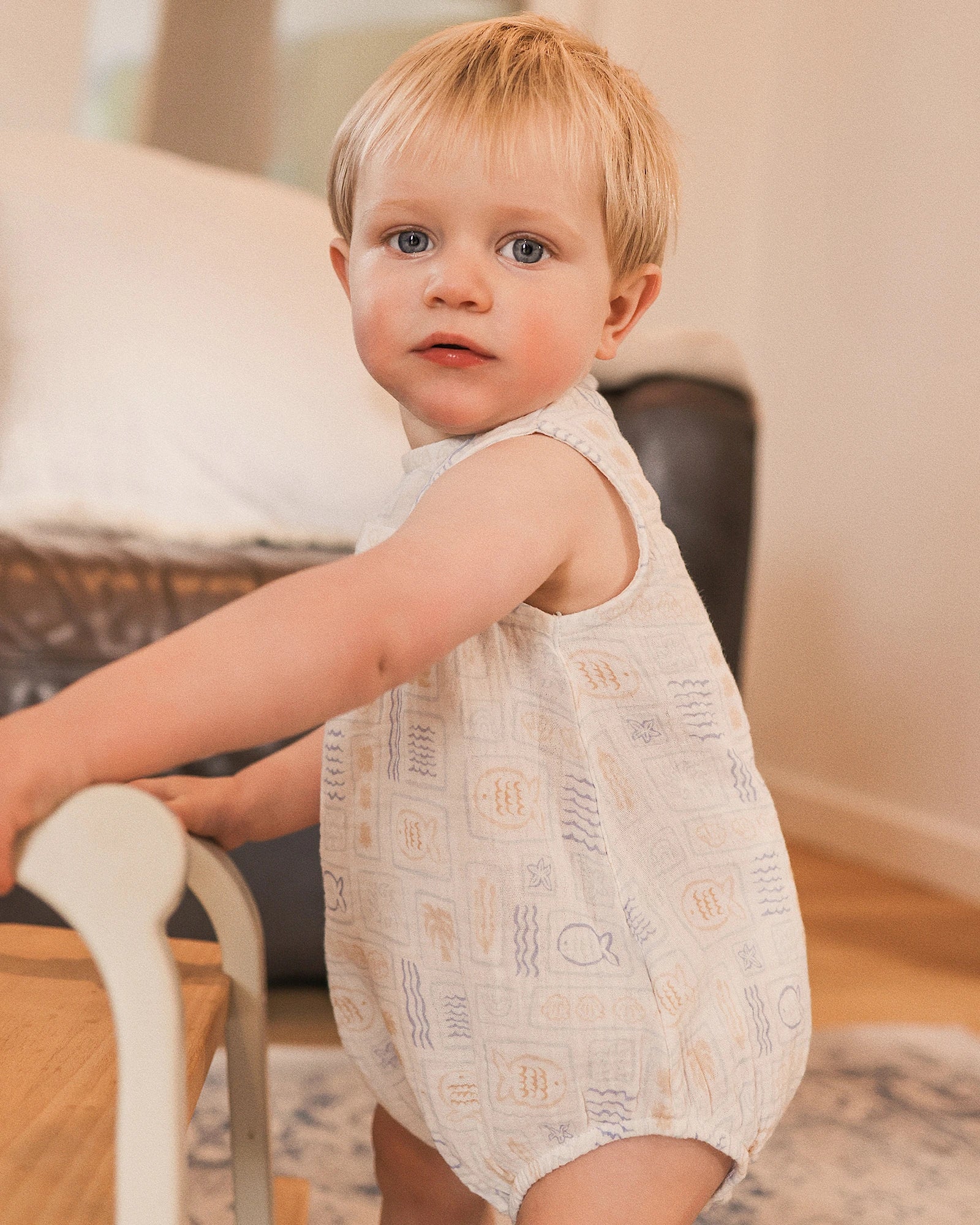 Kynd Baby Sleeveless Woven Romper Salty Shores - Size 0 - Image 3