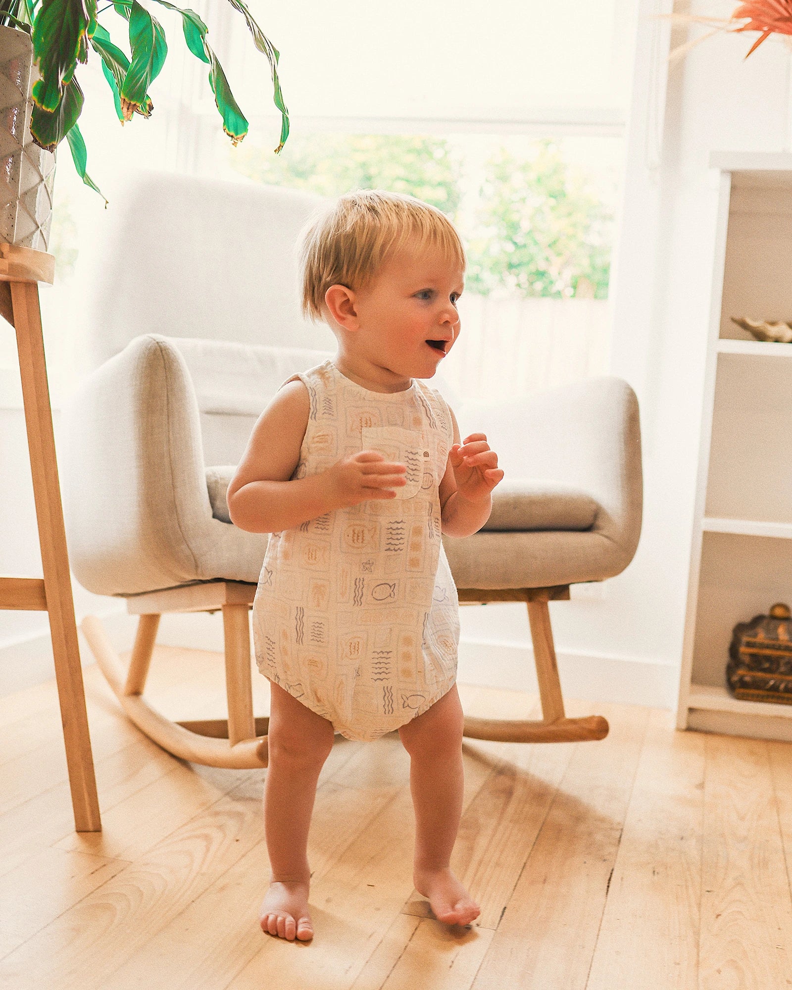 Kynd Baby Sleeveless Woven Romper Salty Shores - Size 0 - Image 8