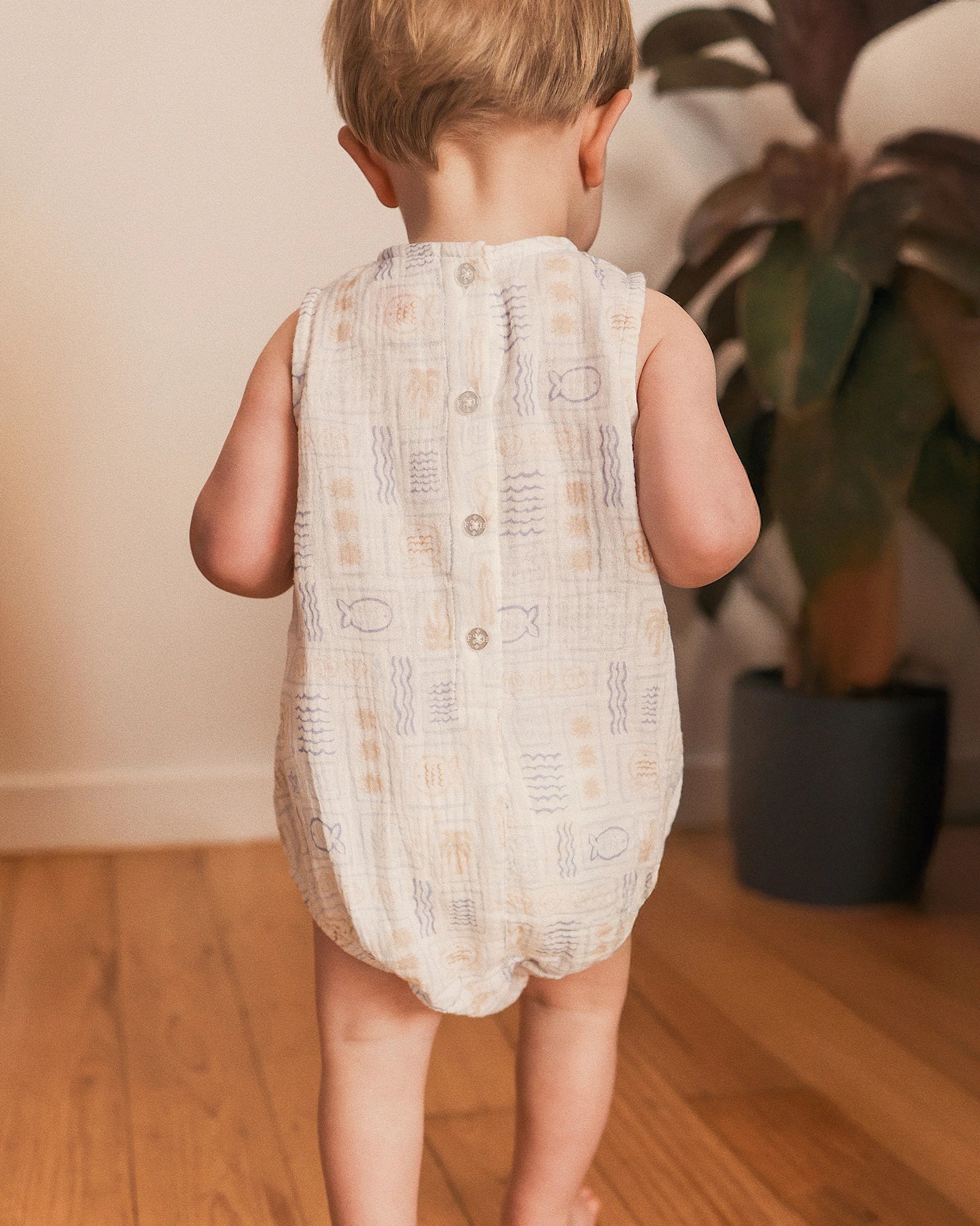 Kynd Baby Sleeveless Woven Romper Salty Shores - Size 0 - Image 5