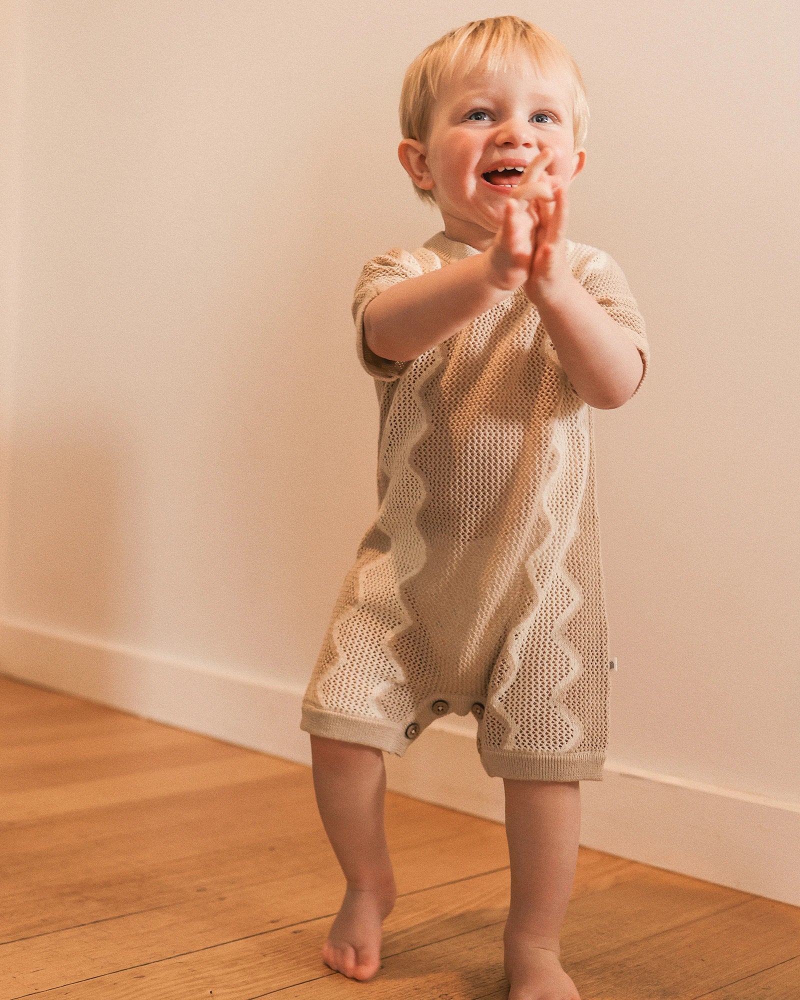 Kynd Baby Slouchy Mesh Knit Romper Shell - Size 00 - Image 3