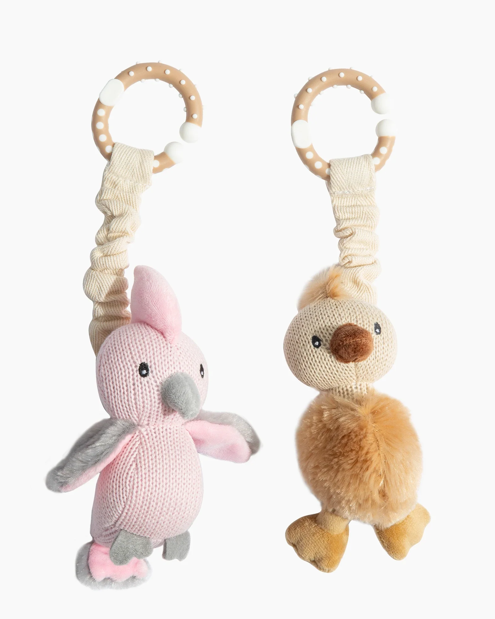 Living Textiles 2 Pack Stroller Toy - Galah & Emu
