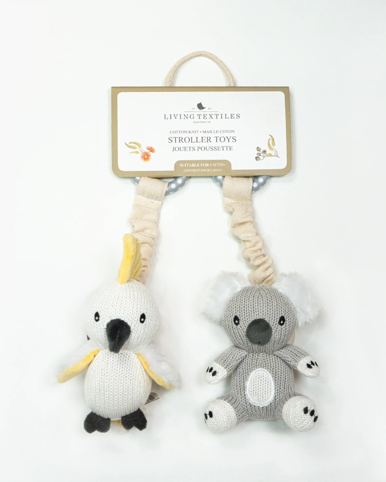 Living Textiles 2 Pack Stroller Toy - Koala & Cockatoo - Image 3