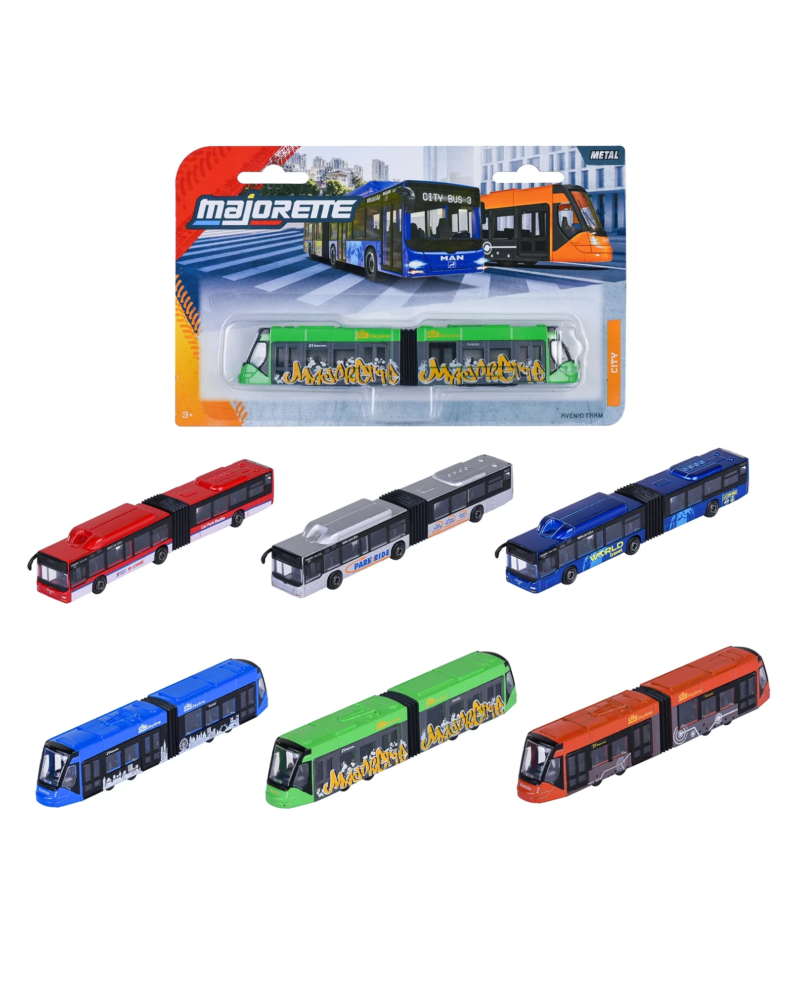 Majorette City Bus & Tram Assorted