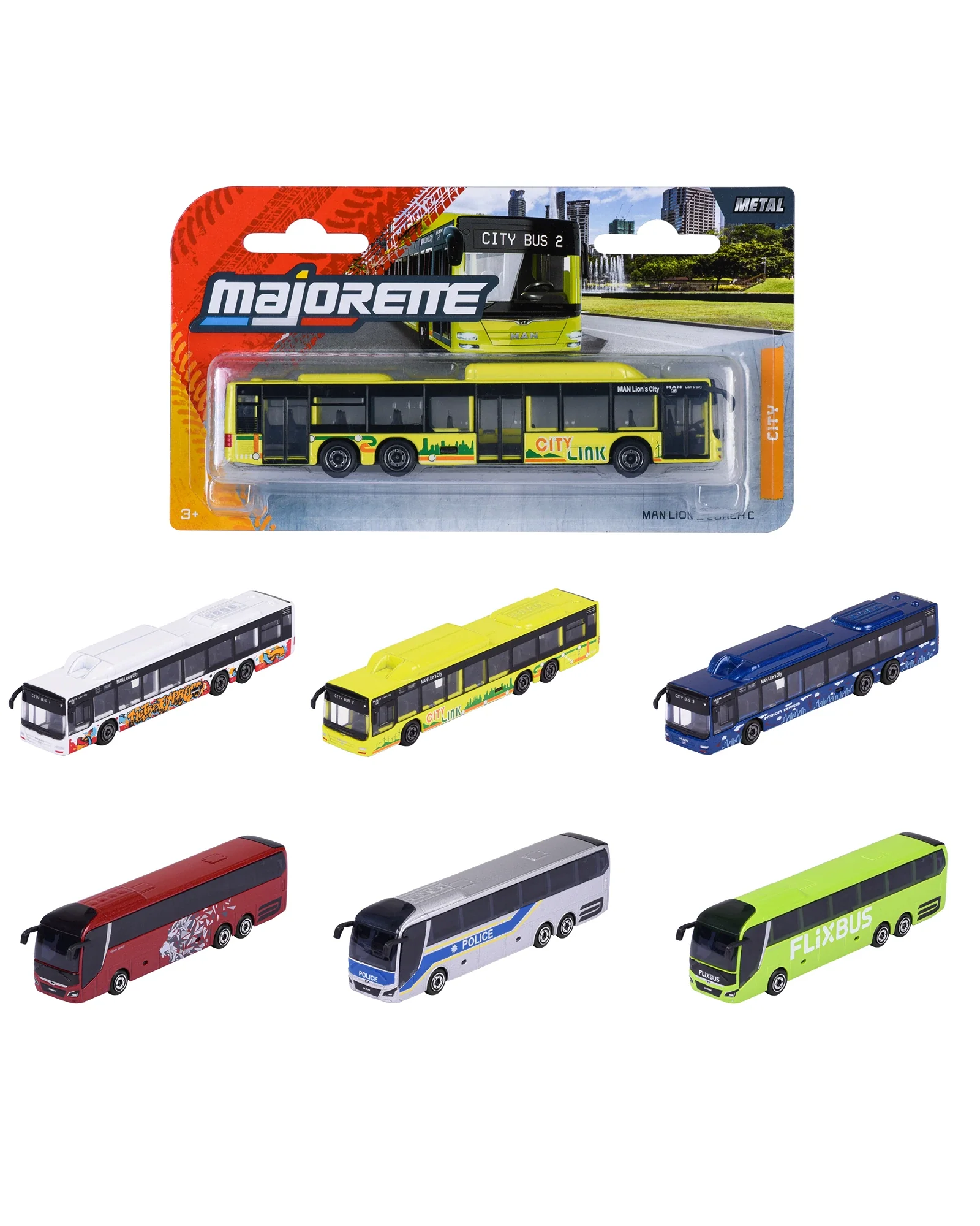Majorette Man Bus/Coach - Assorted
