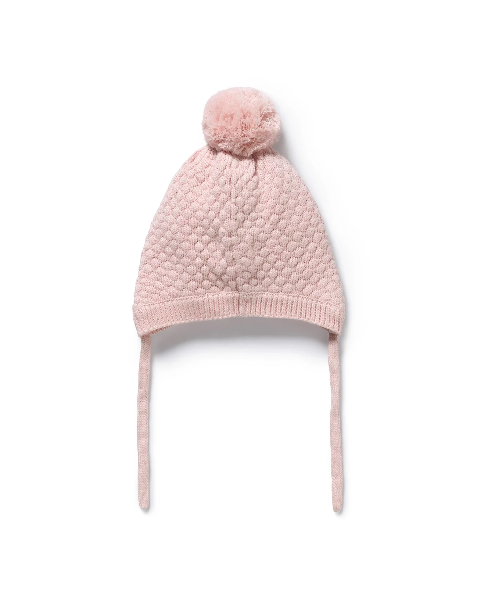 Marshmallow Organic Knitted Bubble Bonnet 0-3 mths SML - Image 2
