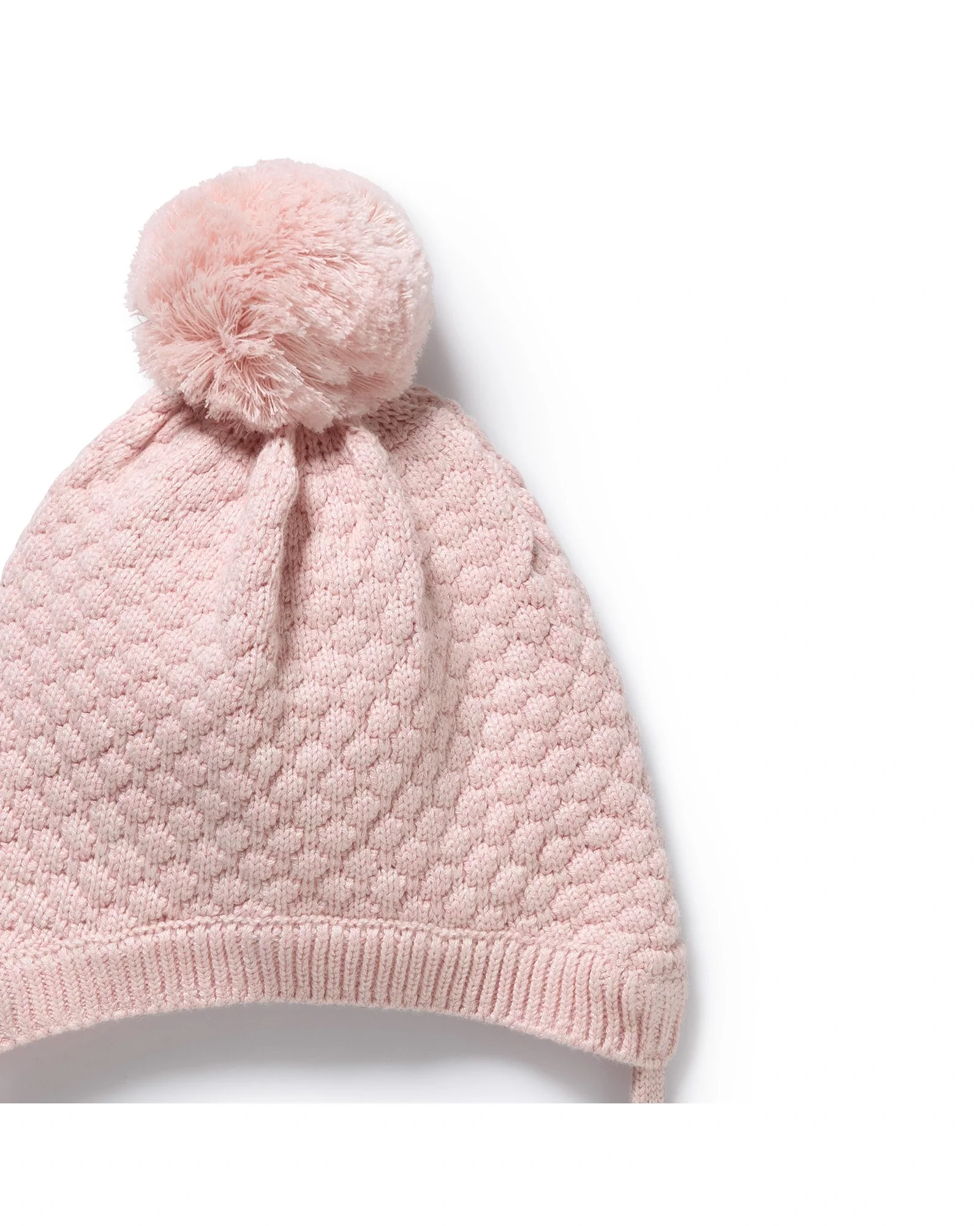 Marshmallow Organic Knitted Bubble Bonnet 0-3 mths SML - Image 3