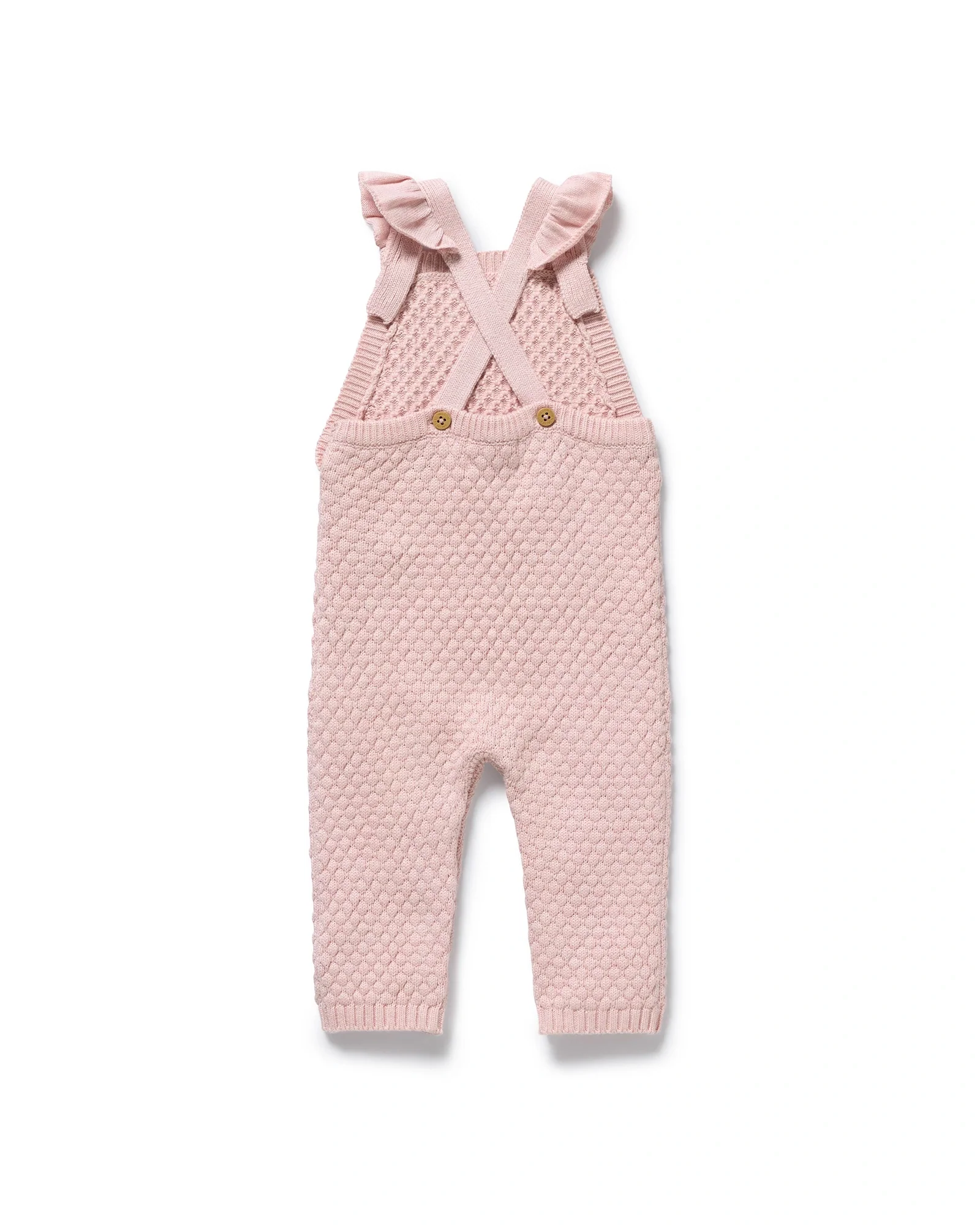Marshmallow Organic Knitted Bubble Ruffle Overall 0-3 mths - Image 3