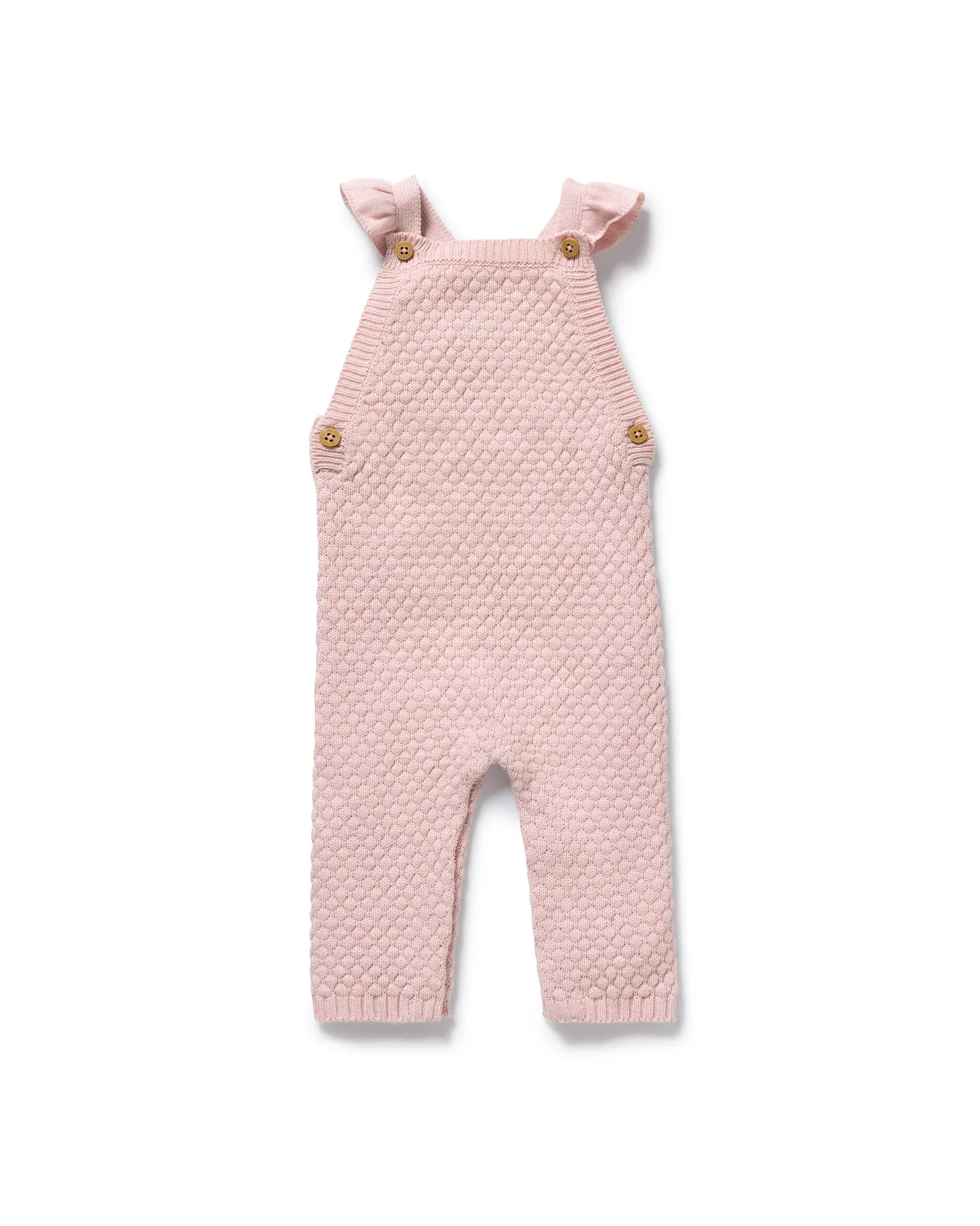 Marshmallow Organic Knitted Bubble Ruffle Overall 0-3 mths - Image 2