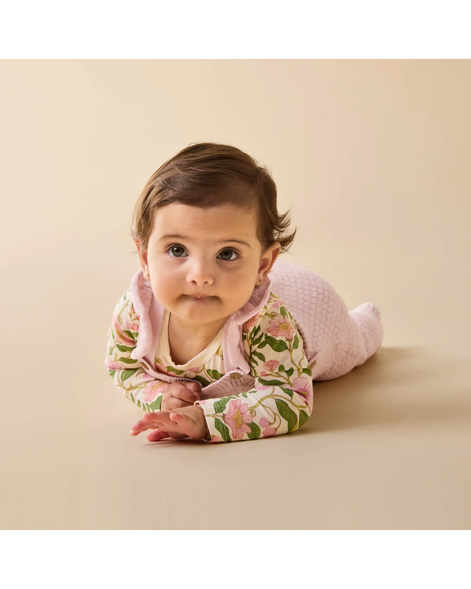 Marshmallow Organic Knitted Bubble Ruffle Overall 0-3 mths - Image 4