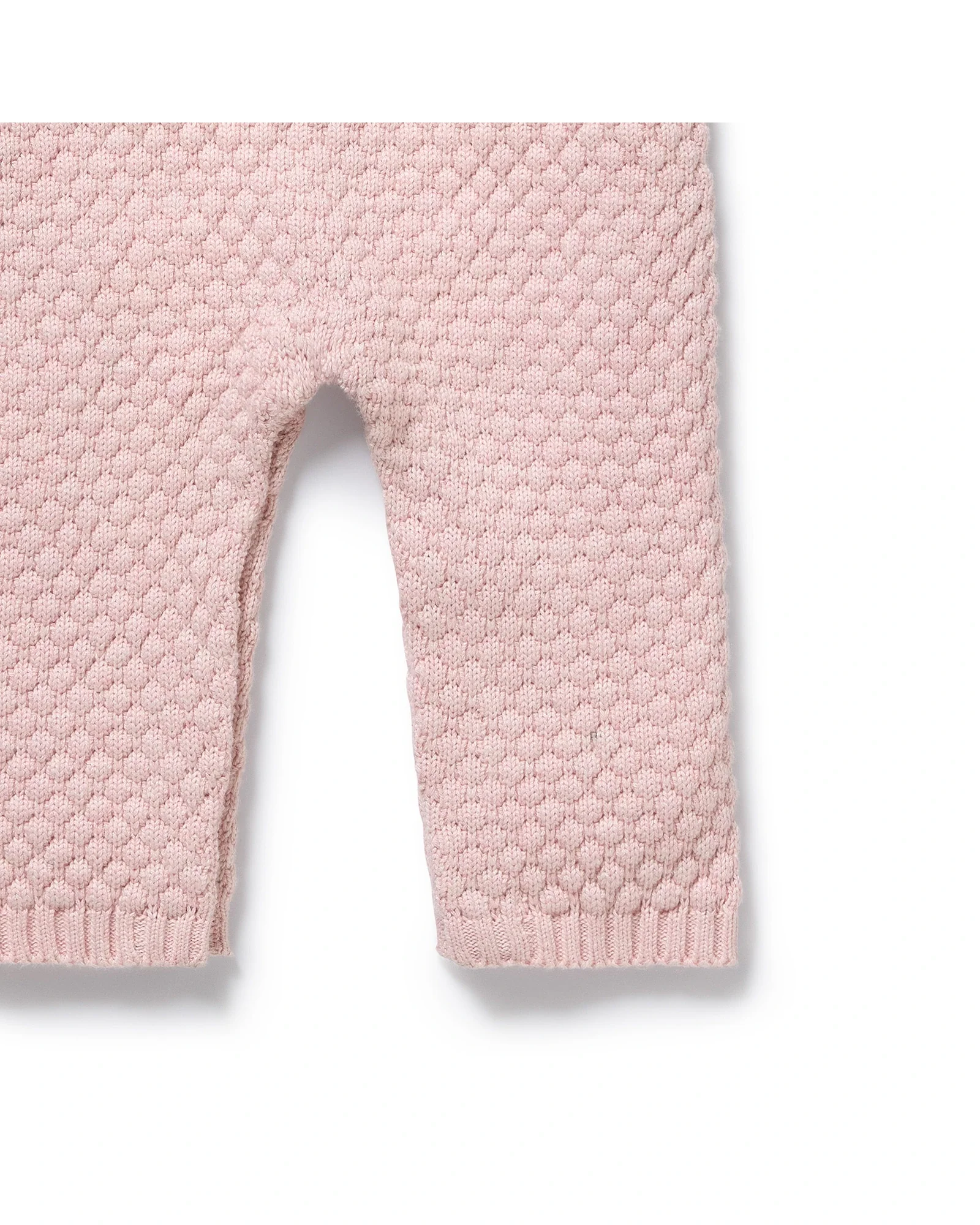 Marshmallow Organic Knitted Bubble Ruffle Overall 0-3 mths - Image 7