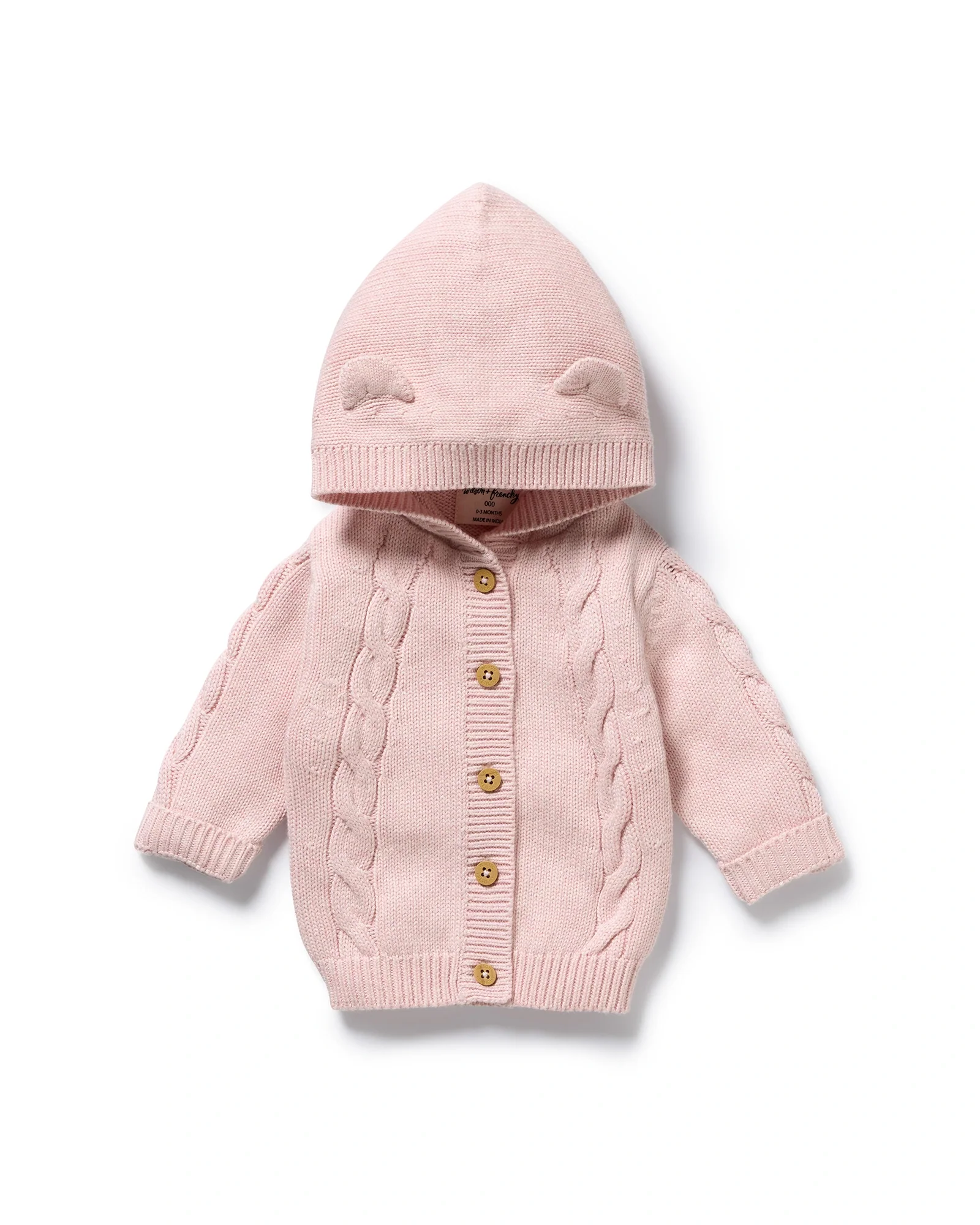 Marshmallow Organic Knitted Cable Jacket 0-3 mths