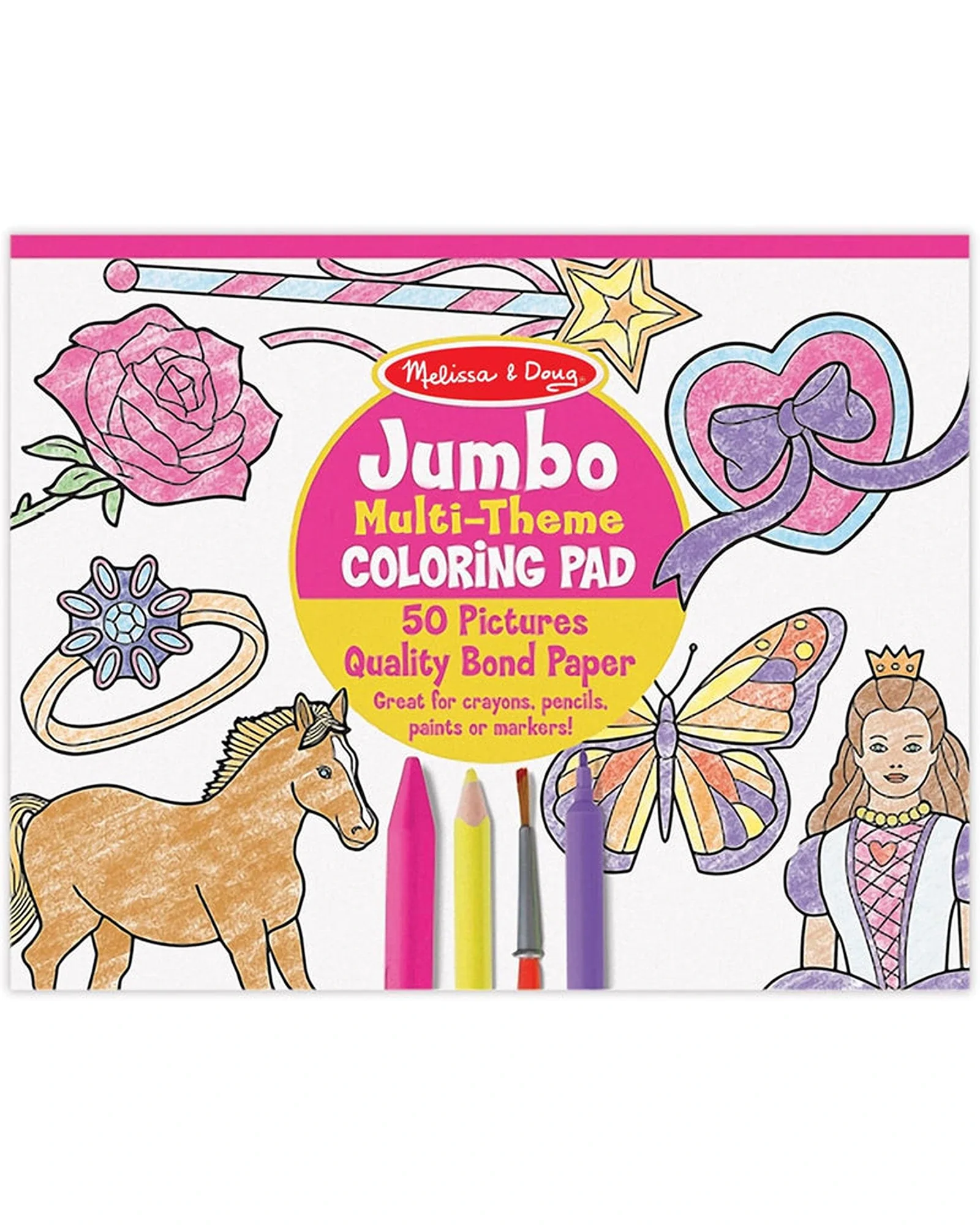 Melissa Doug Jumbo Princess Colour Pad - Image 3