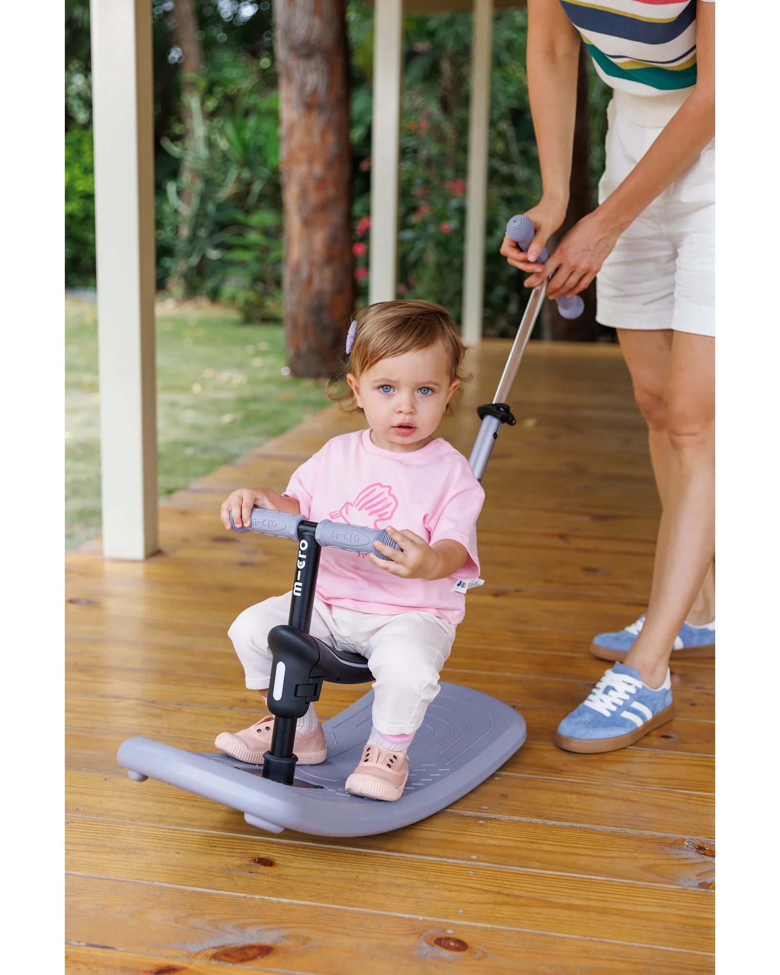 Micro Mini Deluxe 6-in-1 Rock & Go LED Scooter - Lavender Mist - Image 4
