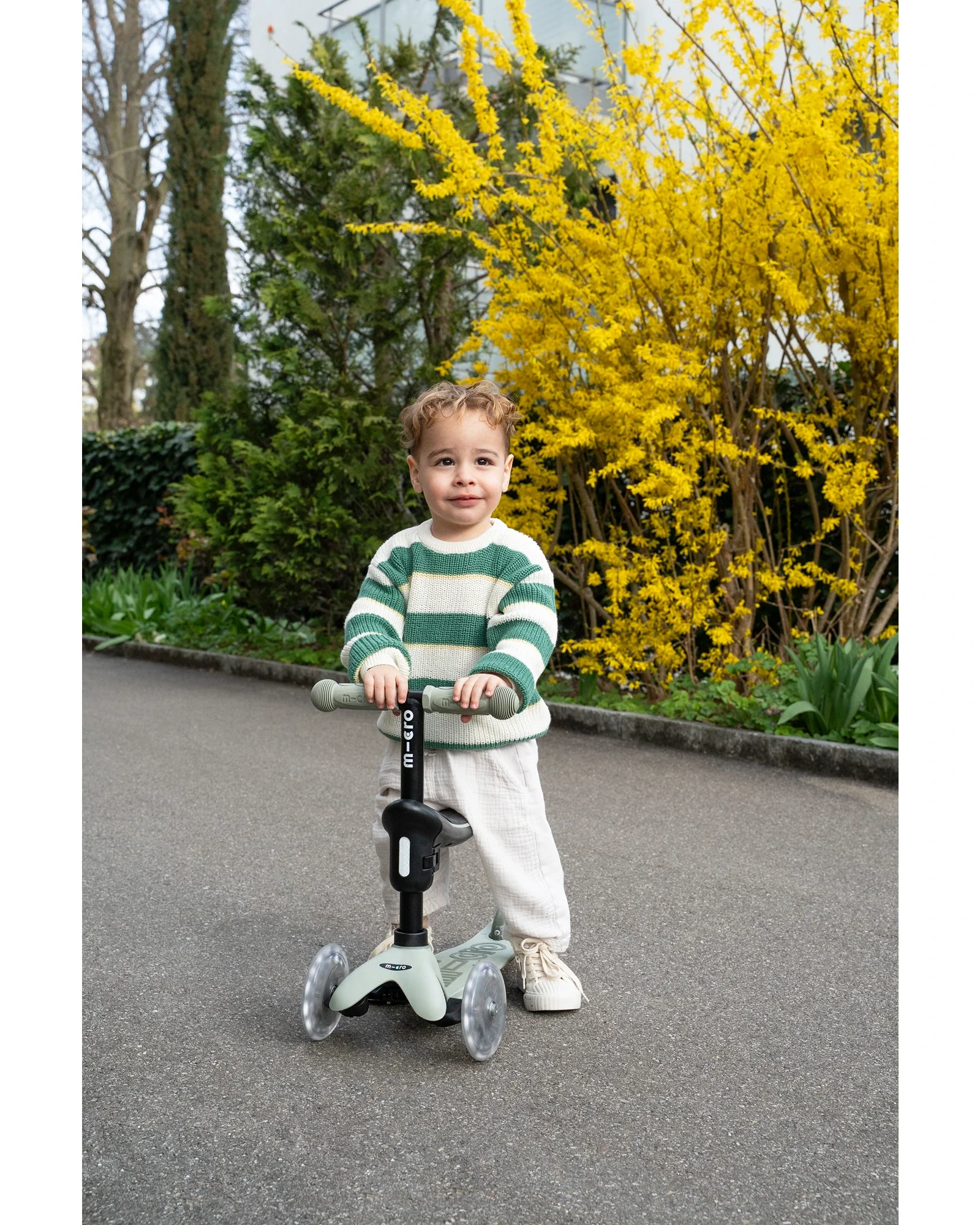Micro Mini Deluxe 6-in-1 Rock & Go LED Scooter - Olive Sage - Image 10