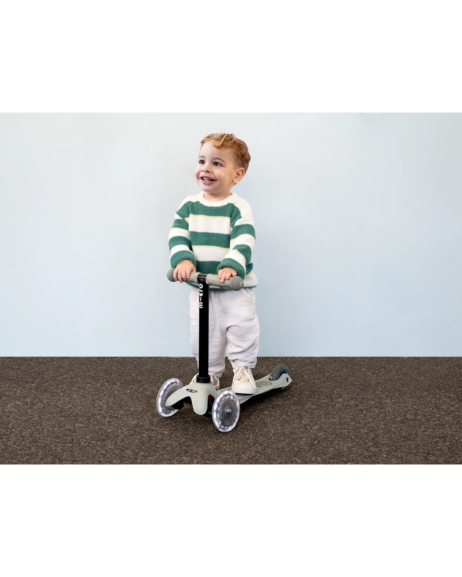 Micro Mini Deluxe 6-in-1 Rock & Go LED Scooter - Olive Sage - Image 13