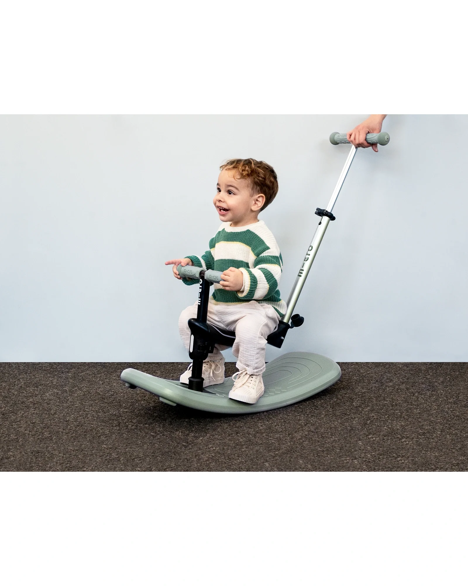 Micro Mini Deluxe 6-in-1 Rock & Go LED Scooter - Olive Sage - Image 14