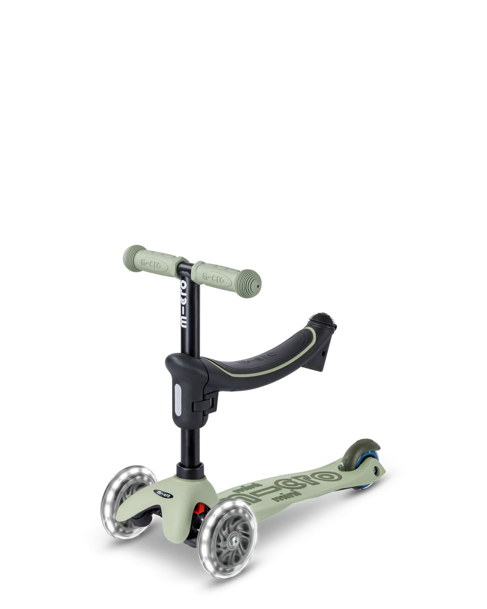 Micro Mini Deluxe 6-in-1 Rock & Go LED Scooter - Olive Sage - Image 2