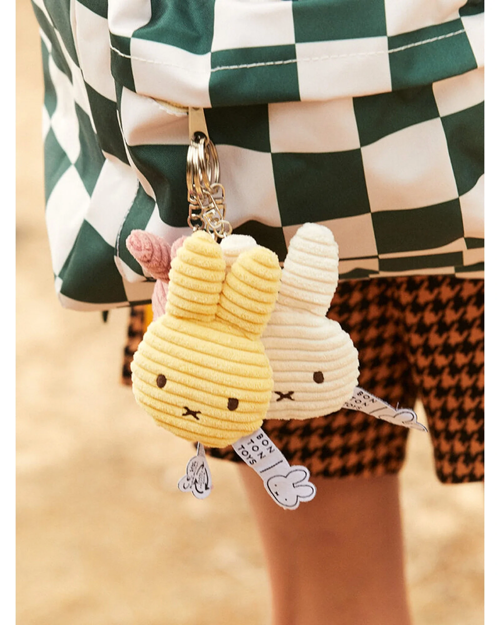 Miffy Flat Keychain ECO Corduroy Buttercream 10cm - Image 2