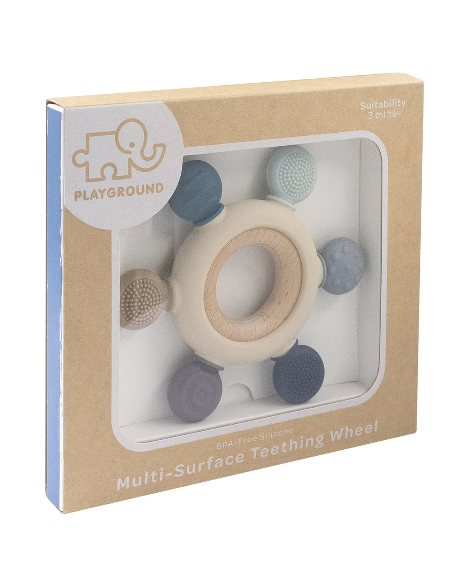 Multi Surface Teething Wheel Steel Blue