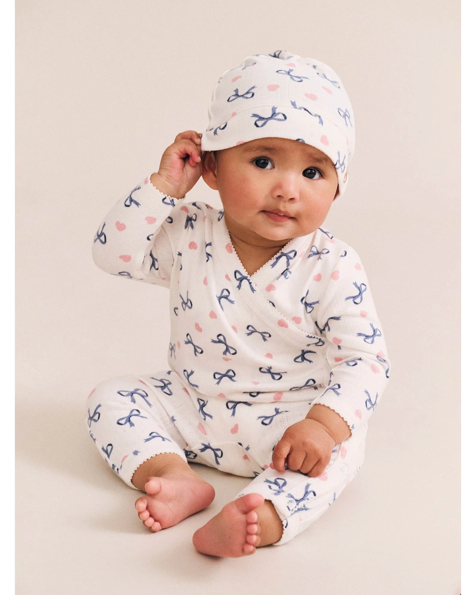 My First Hux Hearts And Bows Newborn Romper 0000 Newborn