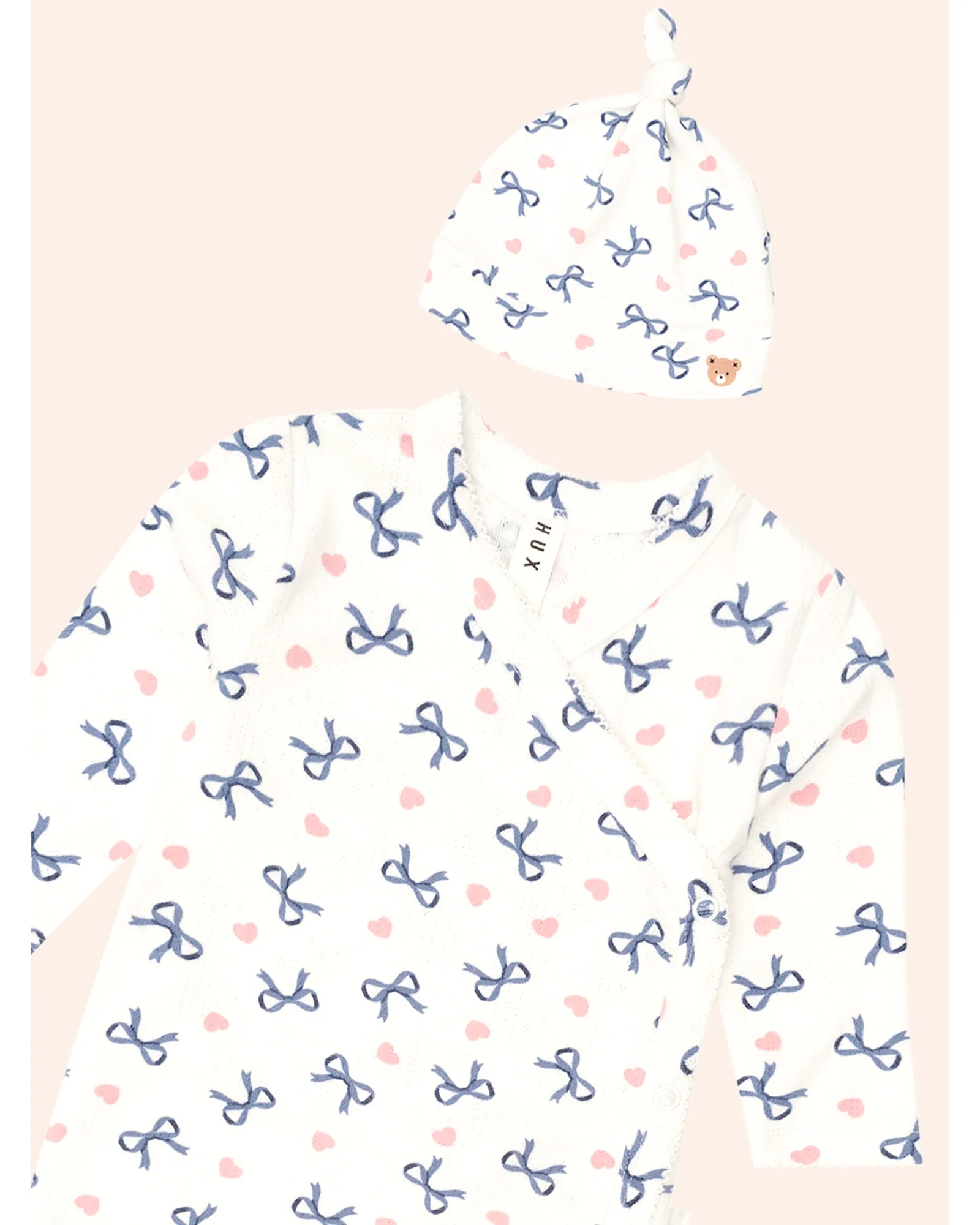 My First Hux Hearts And Bows Newborn Romper 0000 Newborn - Image 3