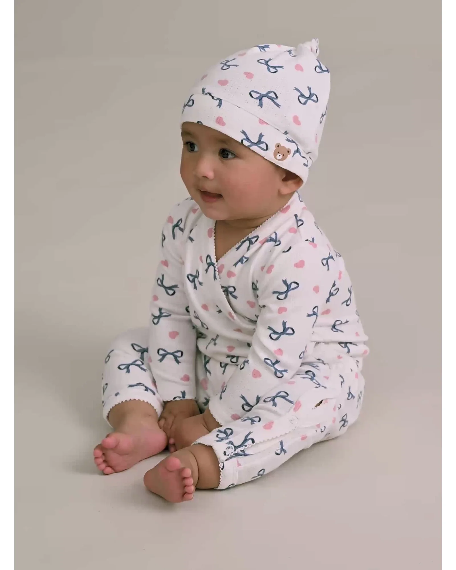 My First Hux Hearts And Bows Newborn Romper 0000 Newborn - Image 6
