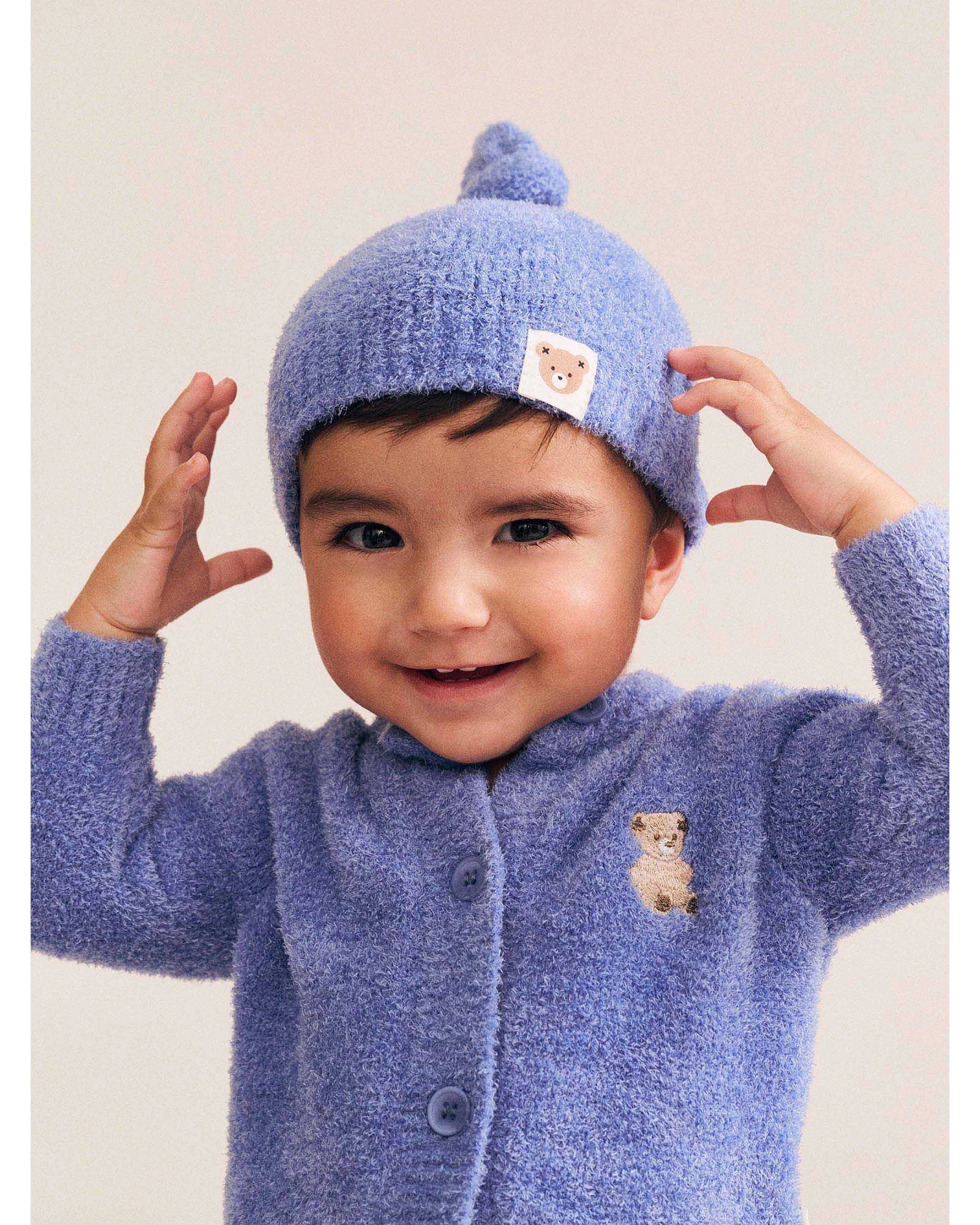 My First Hux Vintage Blue 4Pc Boucle Newborn Set 3-6M - Image 2