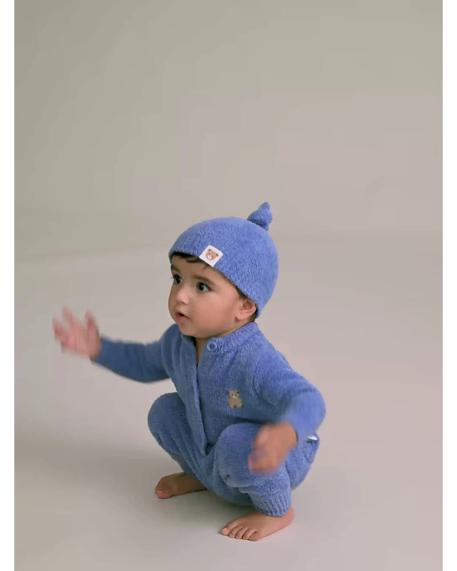 My First Hux Vintage Blue 4Pc Boucle Newborn Set 3-6M - Image 6