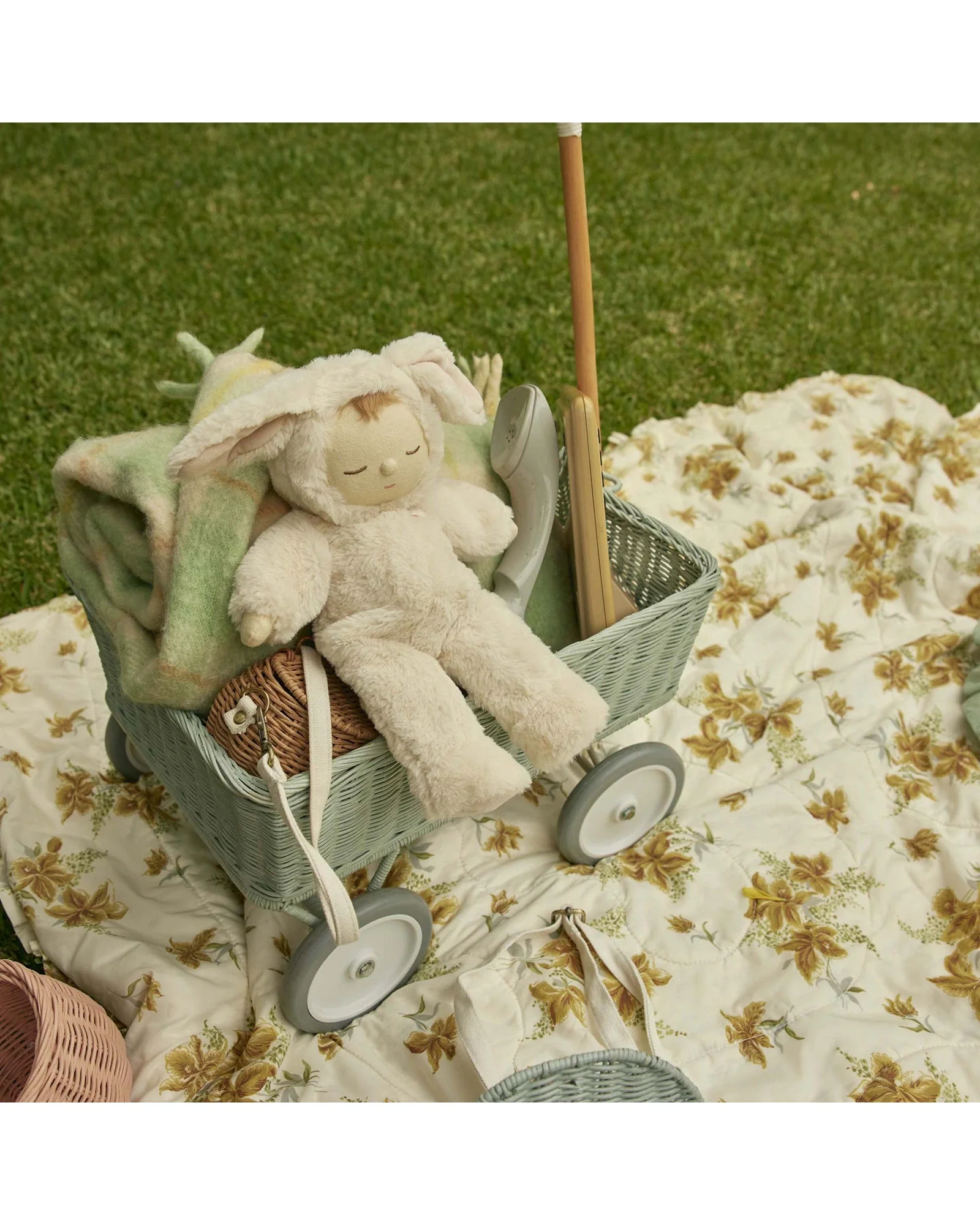 Olli Ella Lullaby Cozy Dinkum Bunny Moppet - Pink - Image 12