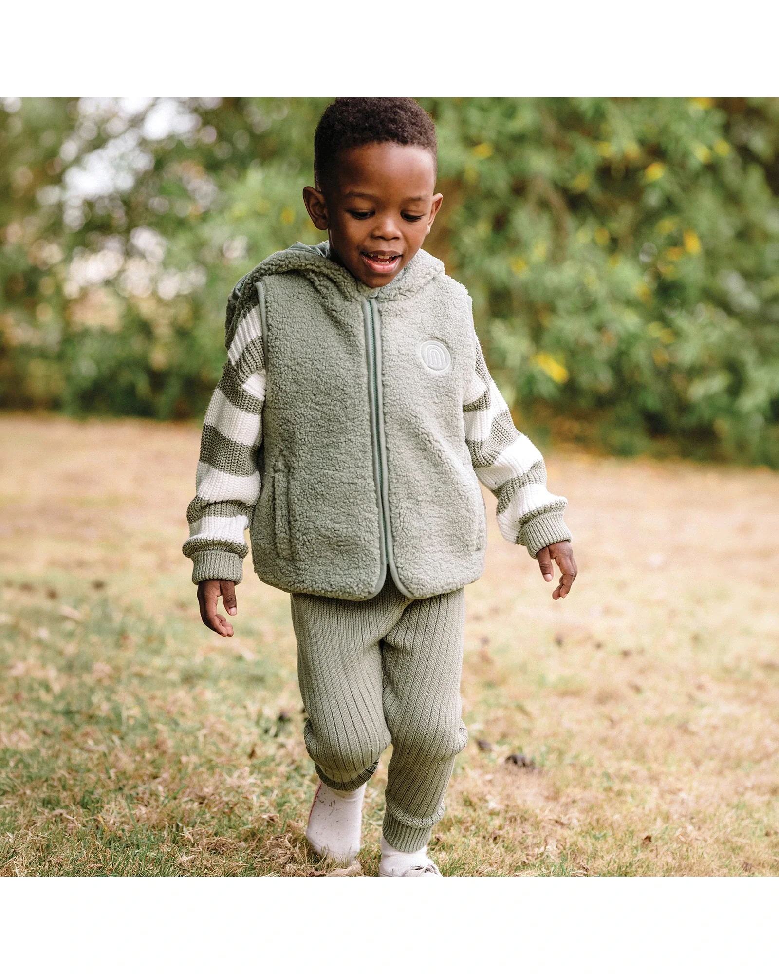 Organic Chunky Rib Knit Pant - Olive Size 2 - Image 3