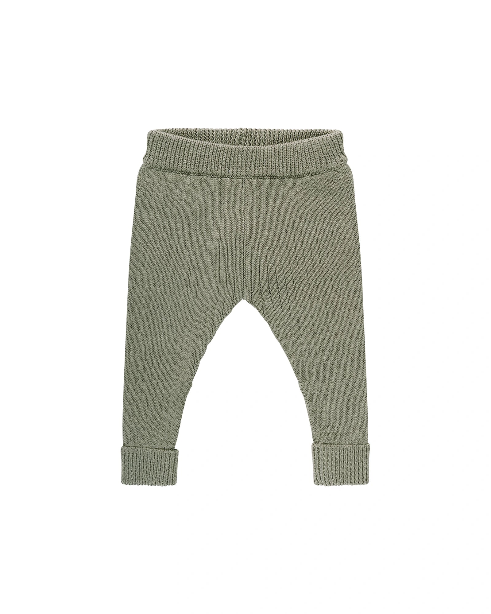 Organic Chunky Rib Knit Pant - Olive Size 2 - Image 4