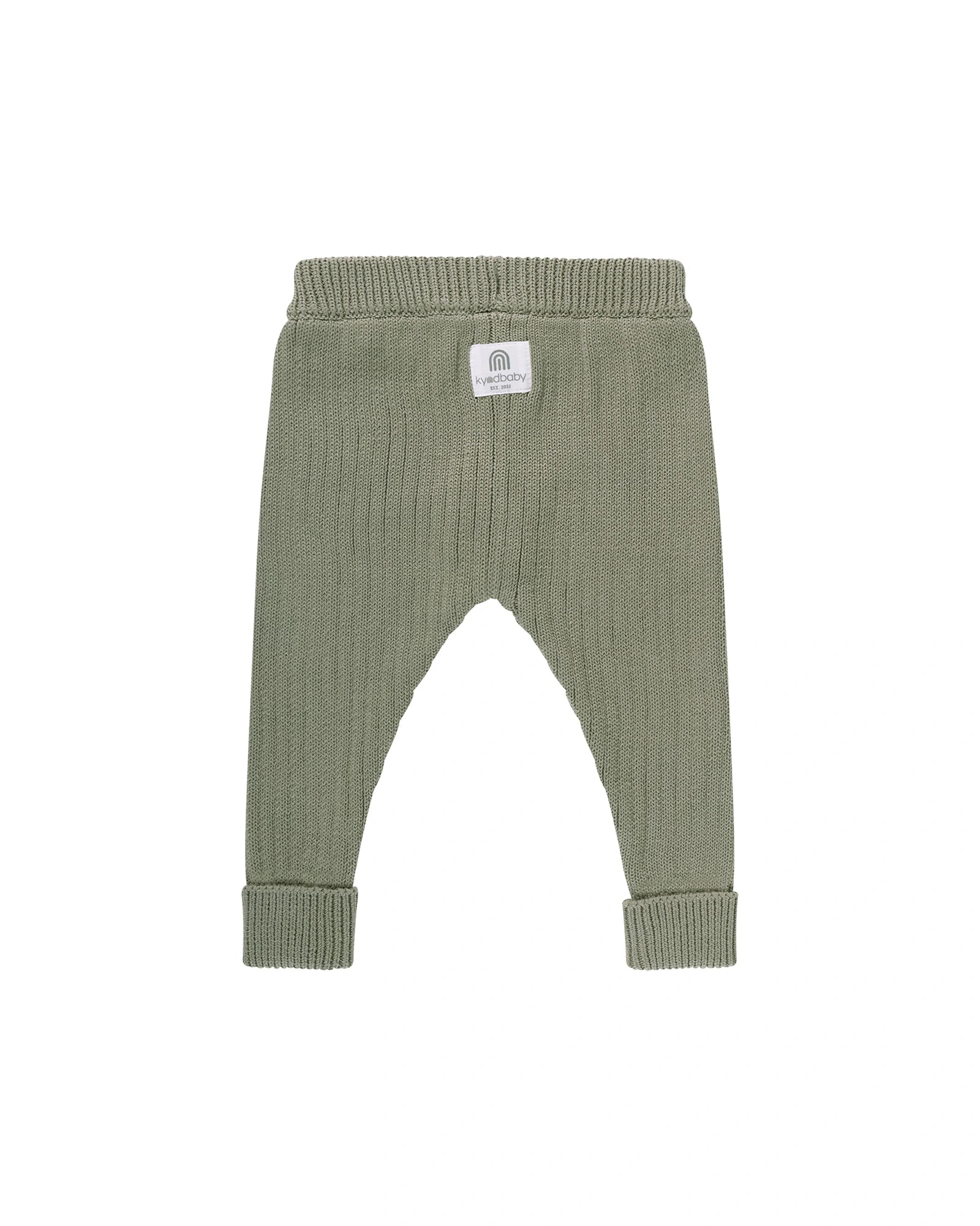 Organic Chunky Rib Knit Pant - Olive Size 2 - Image 5
