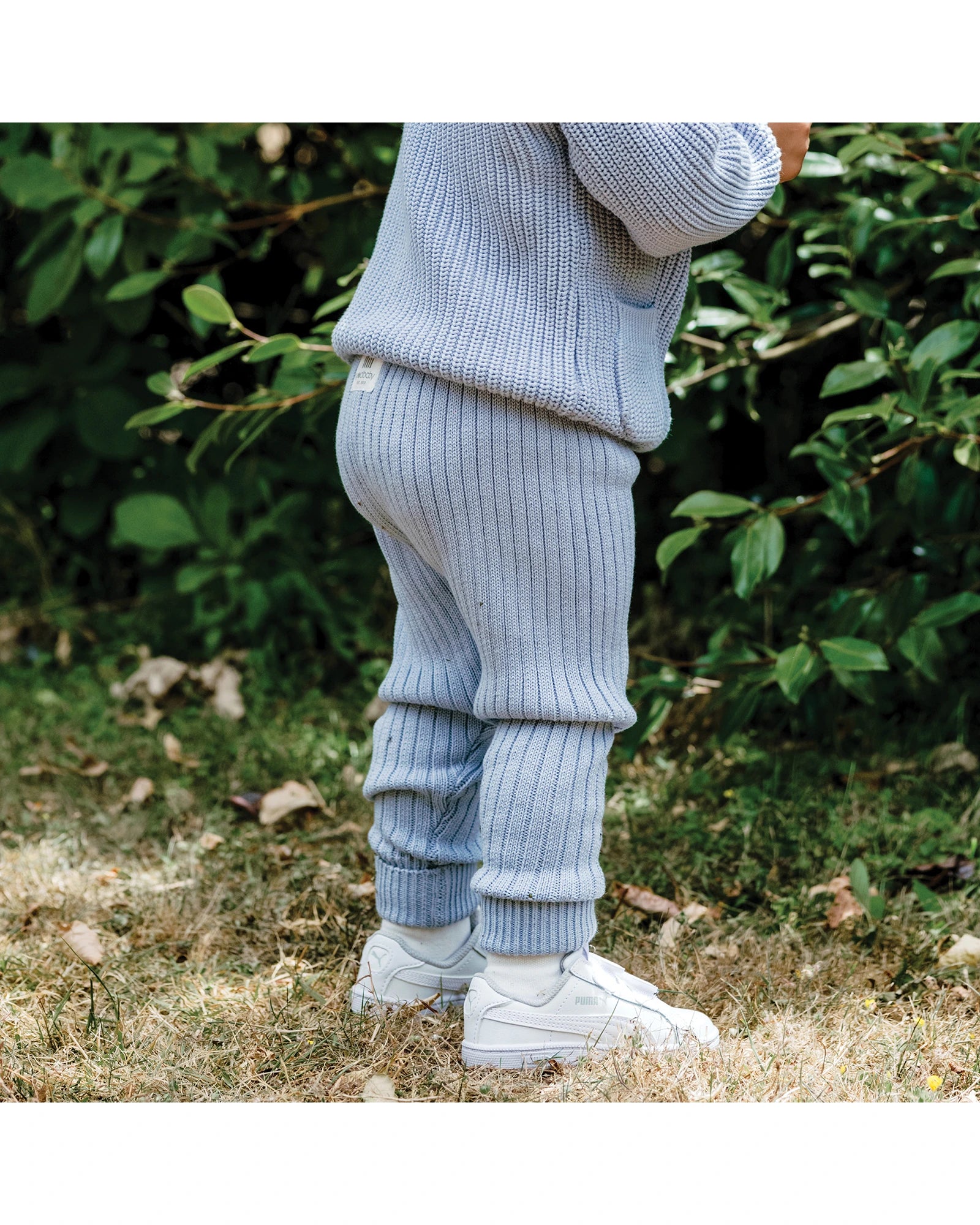 Organic Chunky Rib Knit Pant - Sky Blue Size 000 - Image 4