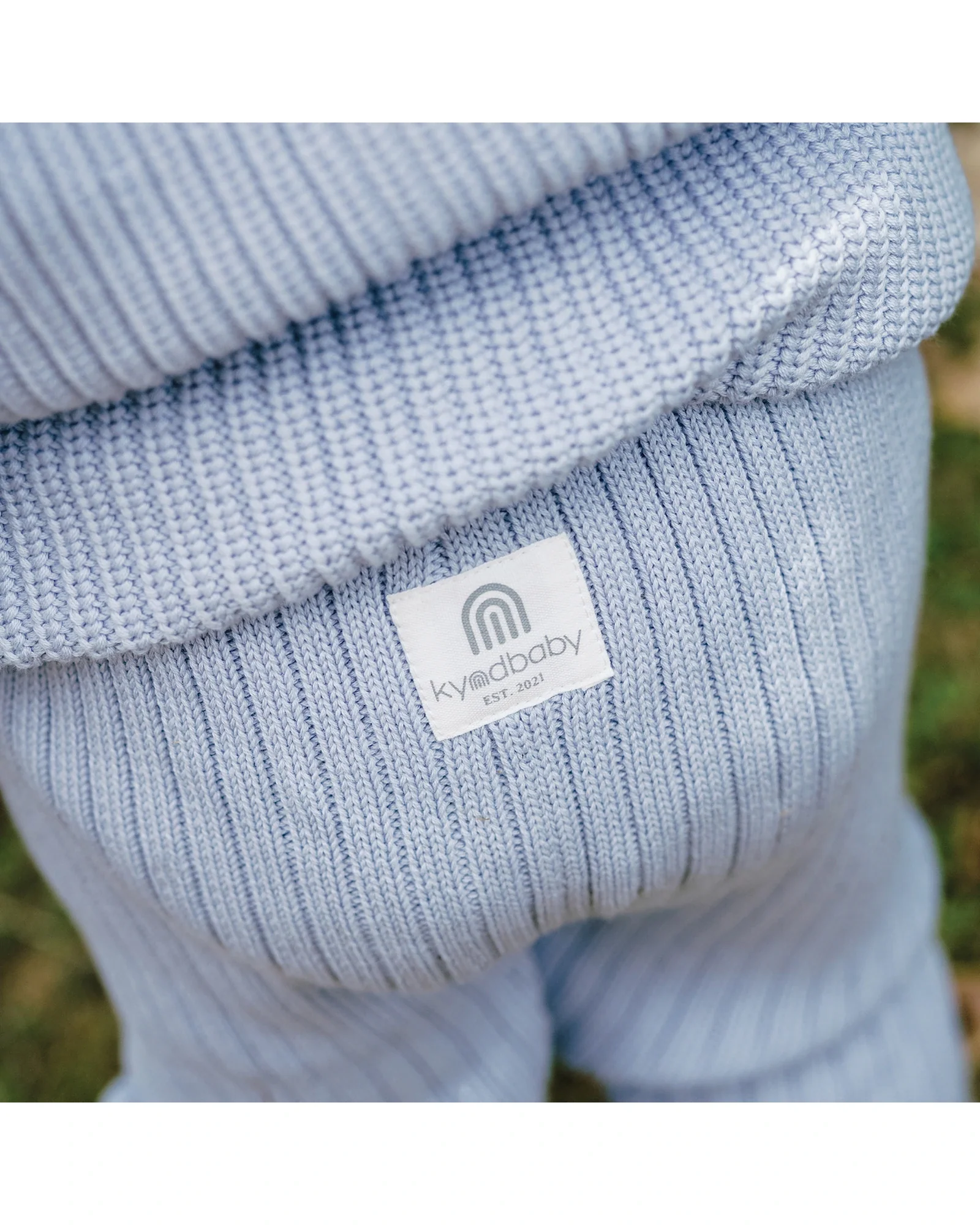 Organic Chunky Rib Knit Pant - Sky Blue Size 000 - Image 5