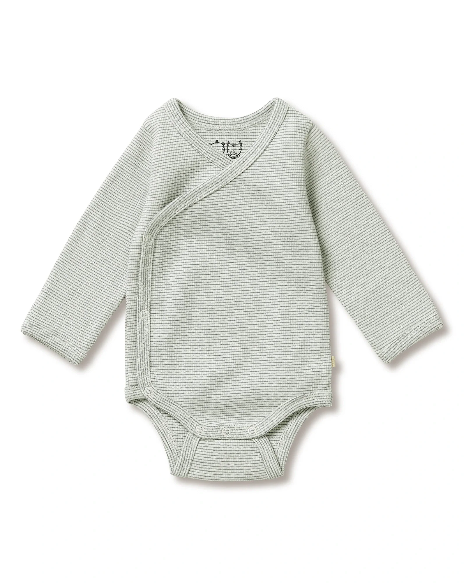 Organic Stripe Rib Kimono Bodysuit 0-3 mths