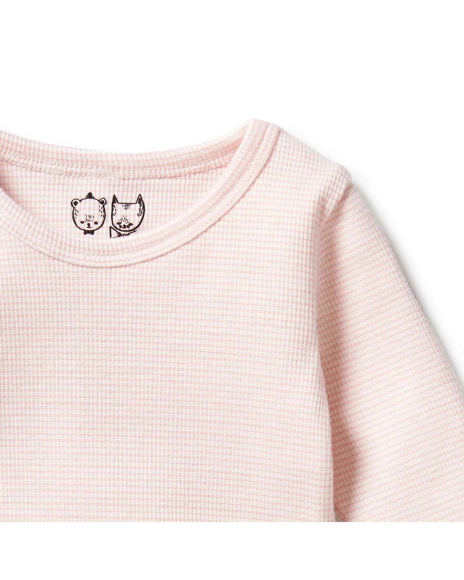 Organic Stripe Rib Long Sleeved Top 6-12 mths - Image 2