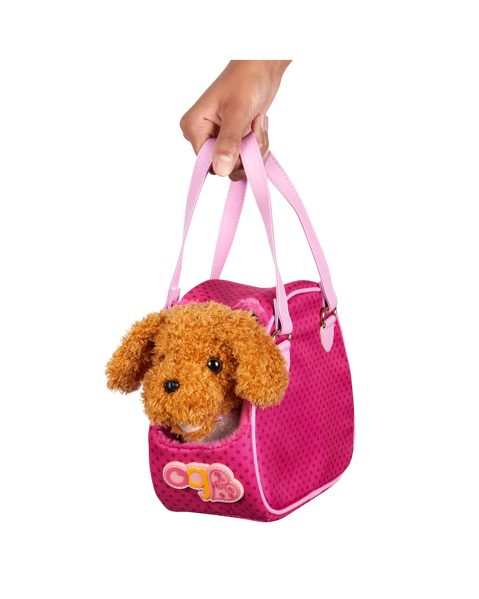 6" Standing Poodle Plush Pup with Carrier - Image 3