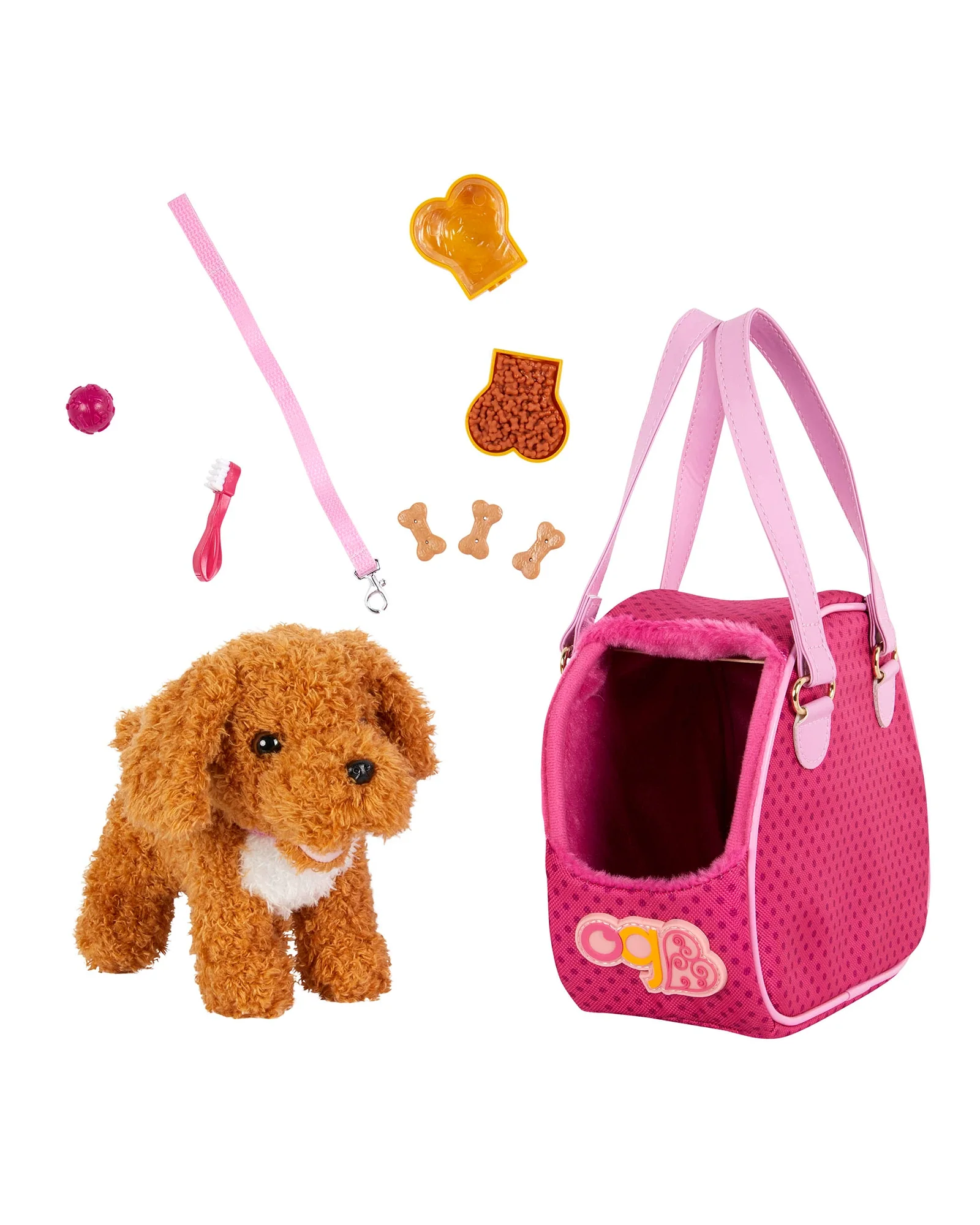 6" Standing Poodle Plush Pup with Carrier - Image 4