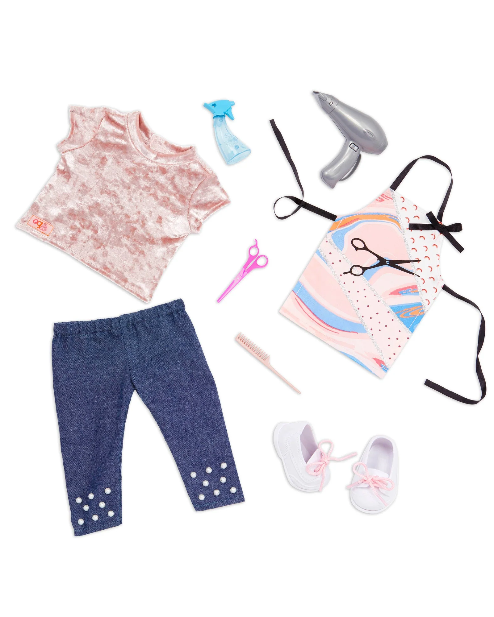 Deluxe Hair Stylist Outfit with Velvet Top and Accessories