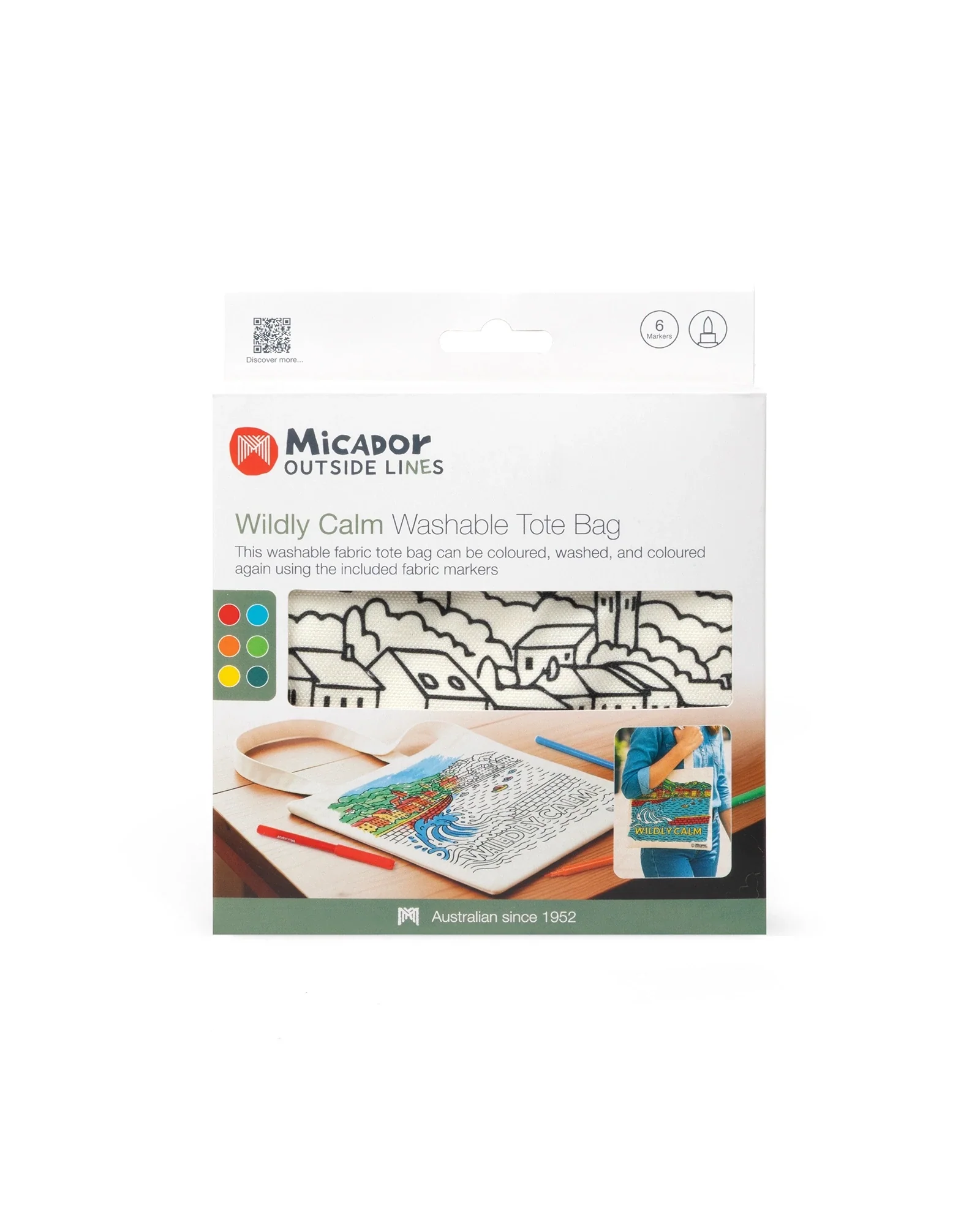 Outside Lines Tote Bag Wildly Calm, Micador Outside Lines