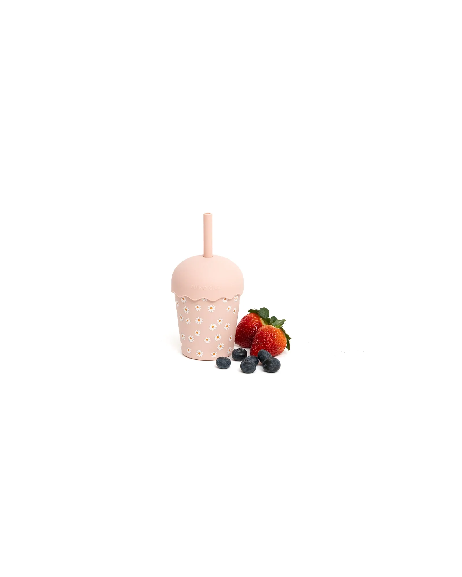 Pink Daisy Mini Smoothie Cup & Straw 200ml - Image 5
